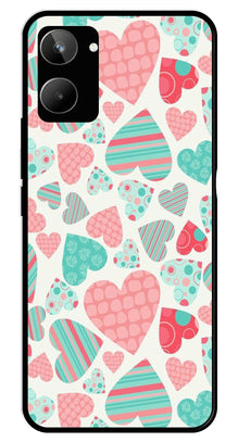 Hearts Pattern Metal Mobile Case for Realme 10