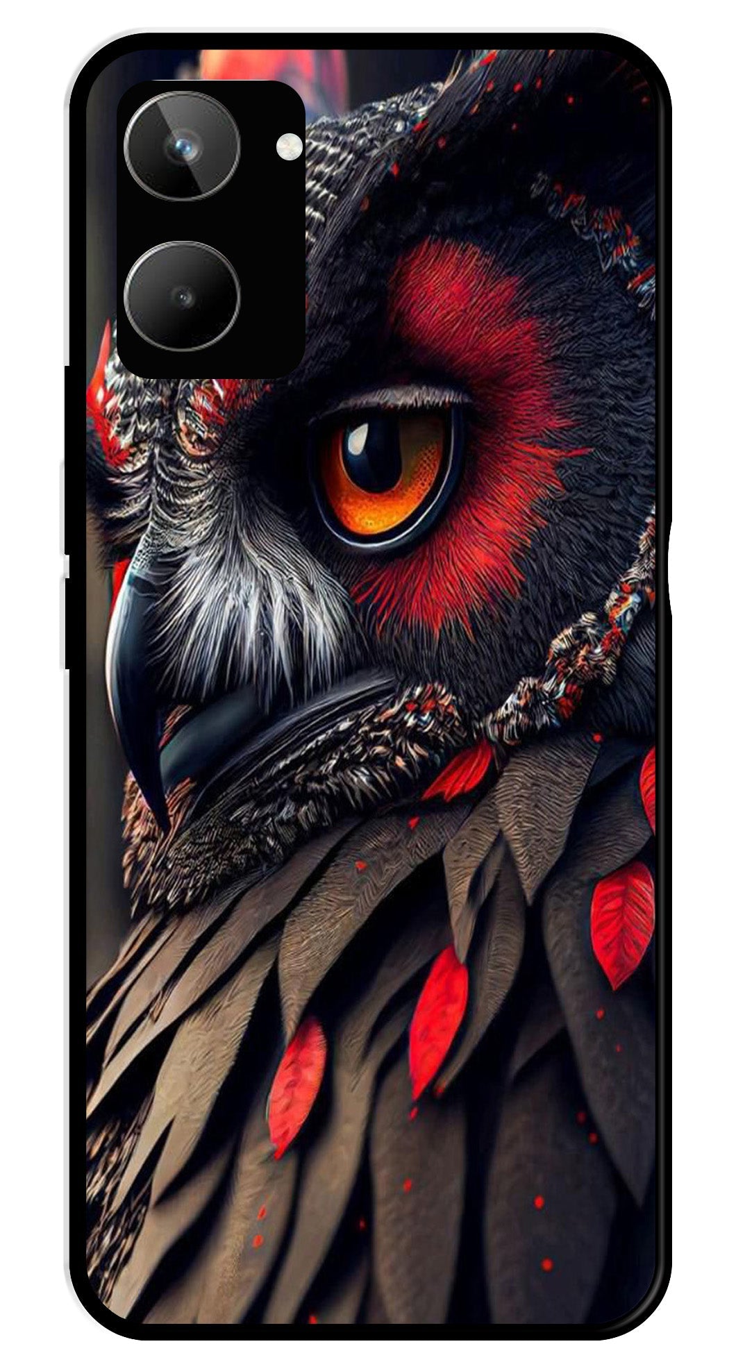 Owl Design Metal Mobile Case for Realme 10   (Design No -26)