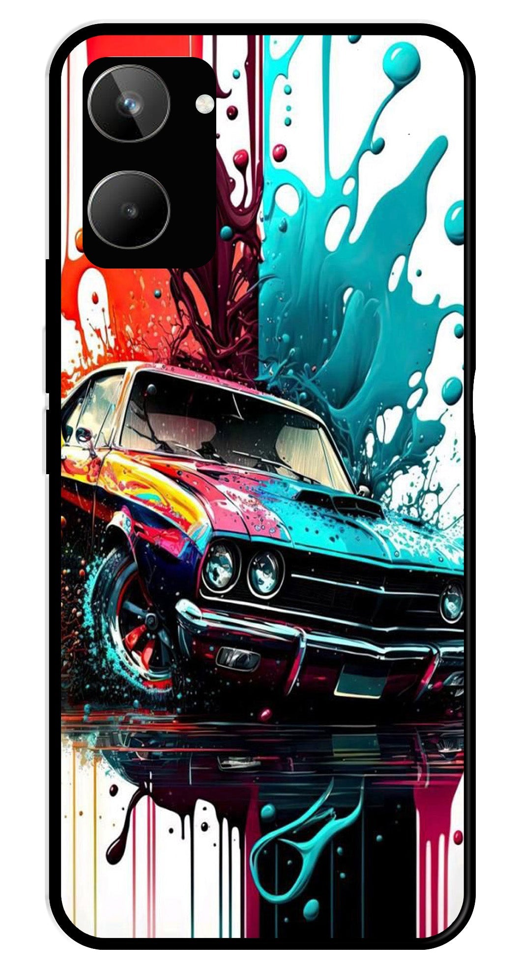 Vintage Car Metal Mobile Case for Realme 10   (Design No -29)