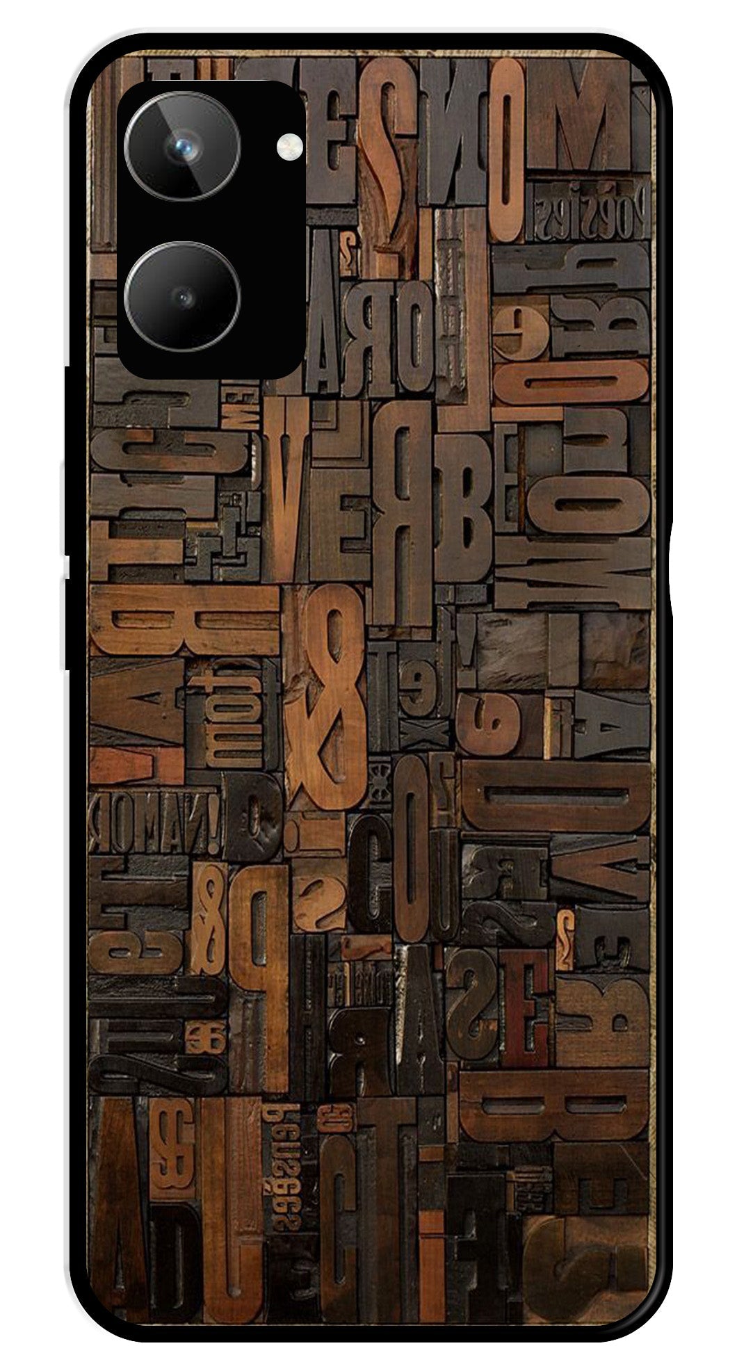 Alphabets Metal Mobile Case for Realme 10   (Design No -32)