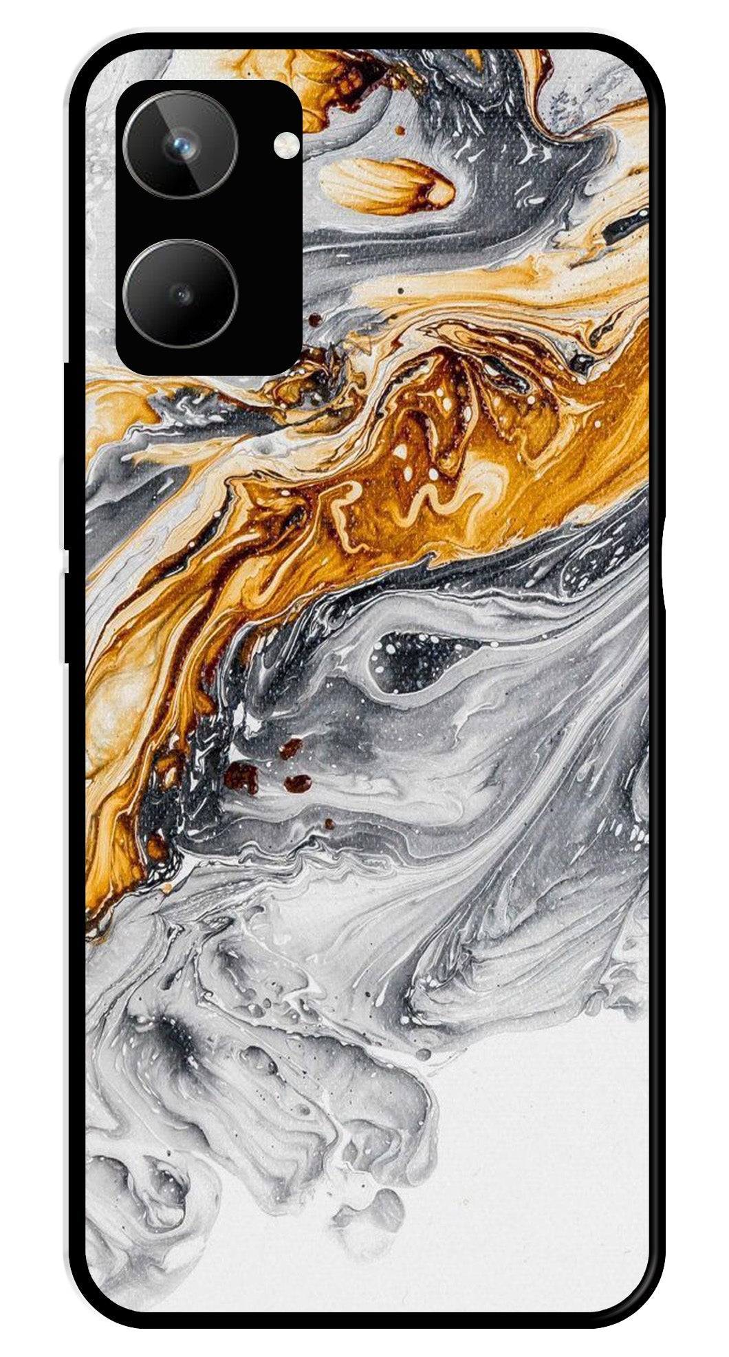 Marble Pattern Metal Mobile Case for Realme 10   (Design No -36)