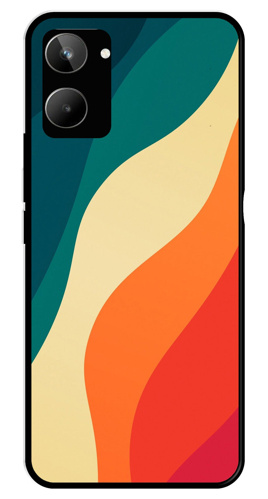 Muted Rainbow Metal Mobile Case for Realme 10   (Design No -39)