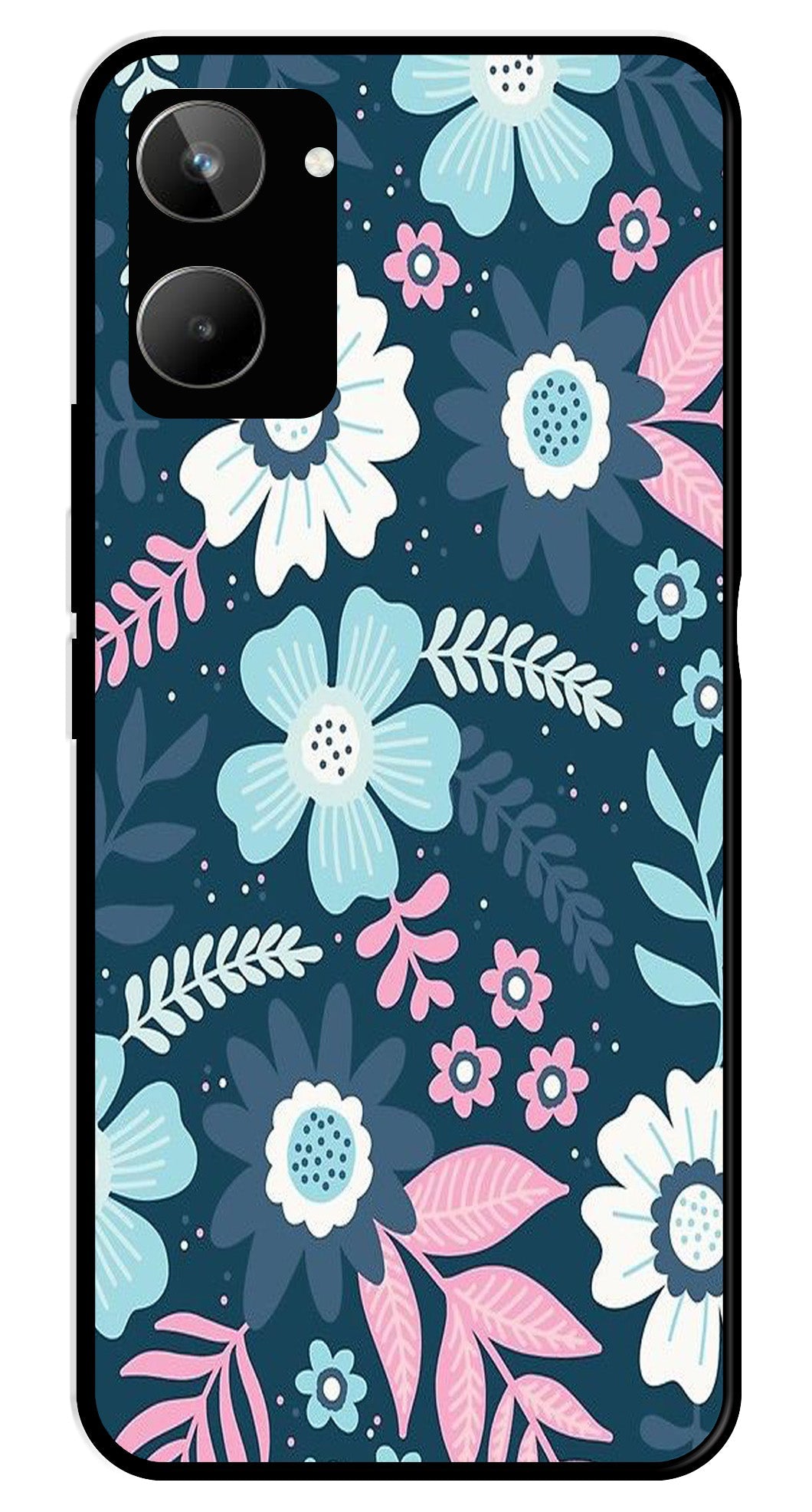 Flower Leaves Design Metal Mobile Case for Realme 10   (Design No -50)