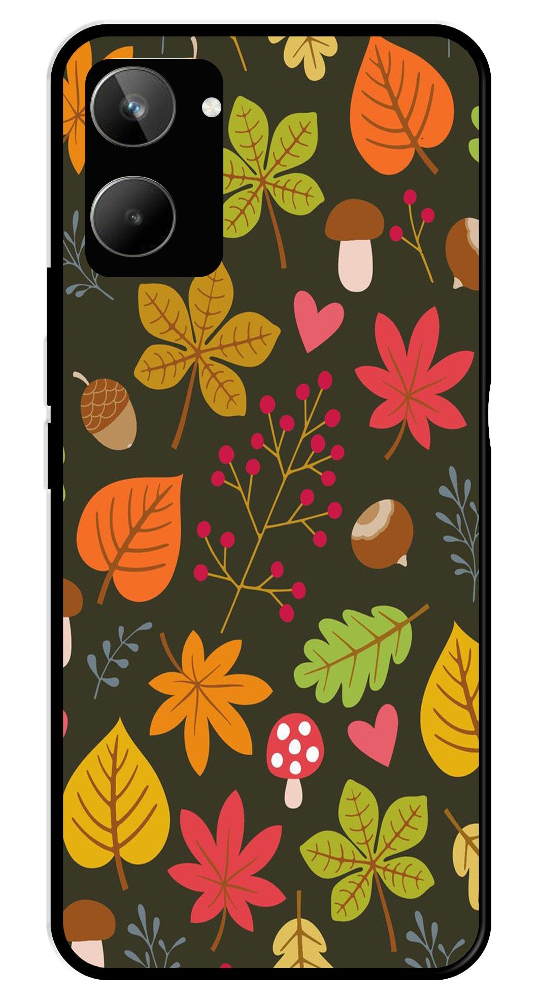 Leaves Design Metal Mobile Case for Realme 10   (Design No -51)