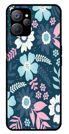 Flower Leaves Design Metal Mobile Case for Realme 9i 5G   (Design No -50)