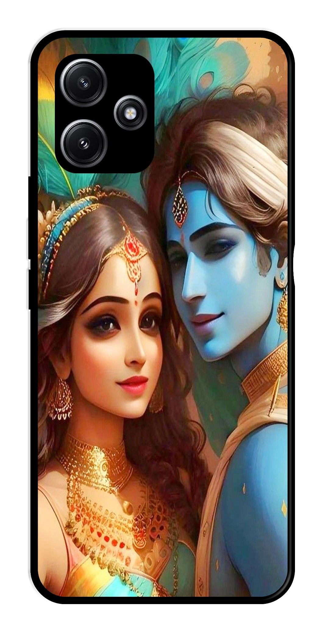 Lord Radha Krishna Metal Mobile Case for Poco M6 Pro 5G   (Design No -01)