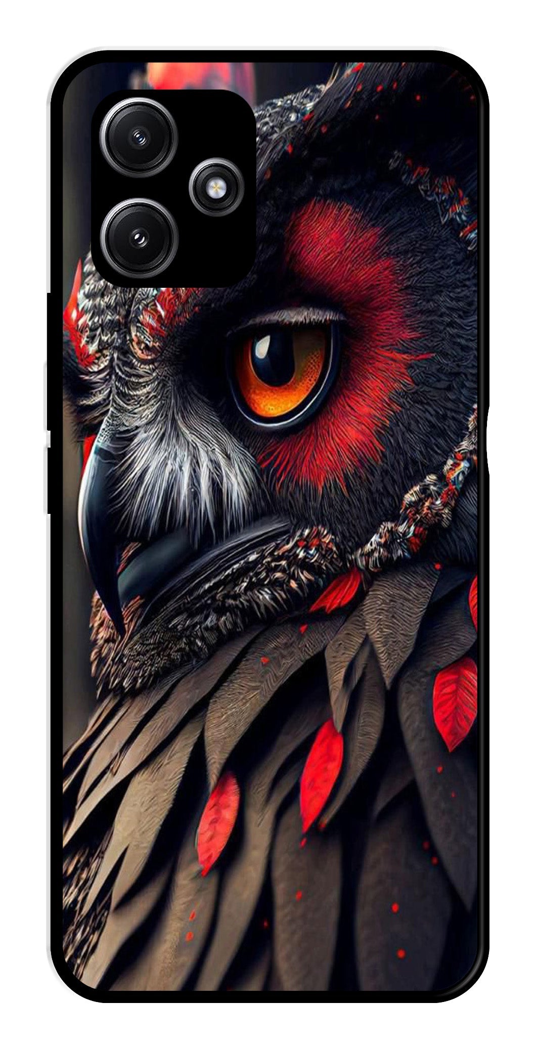 Owl Design Metal Mobile Case for Poco M6 Pro 5G   (Design No -26)