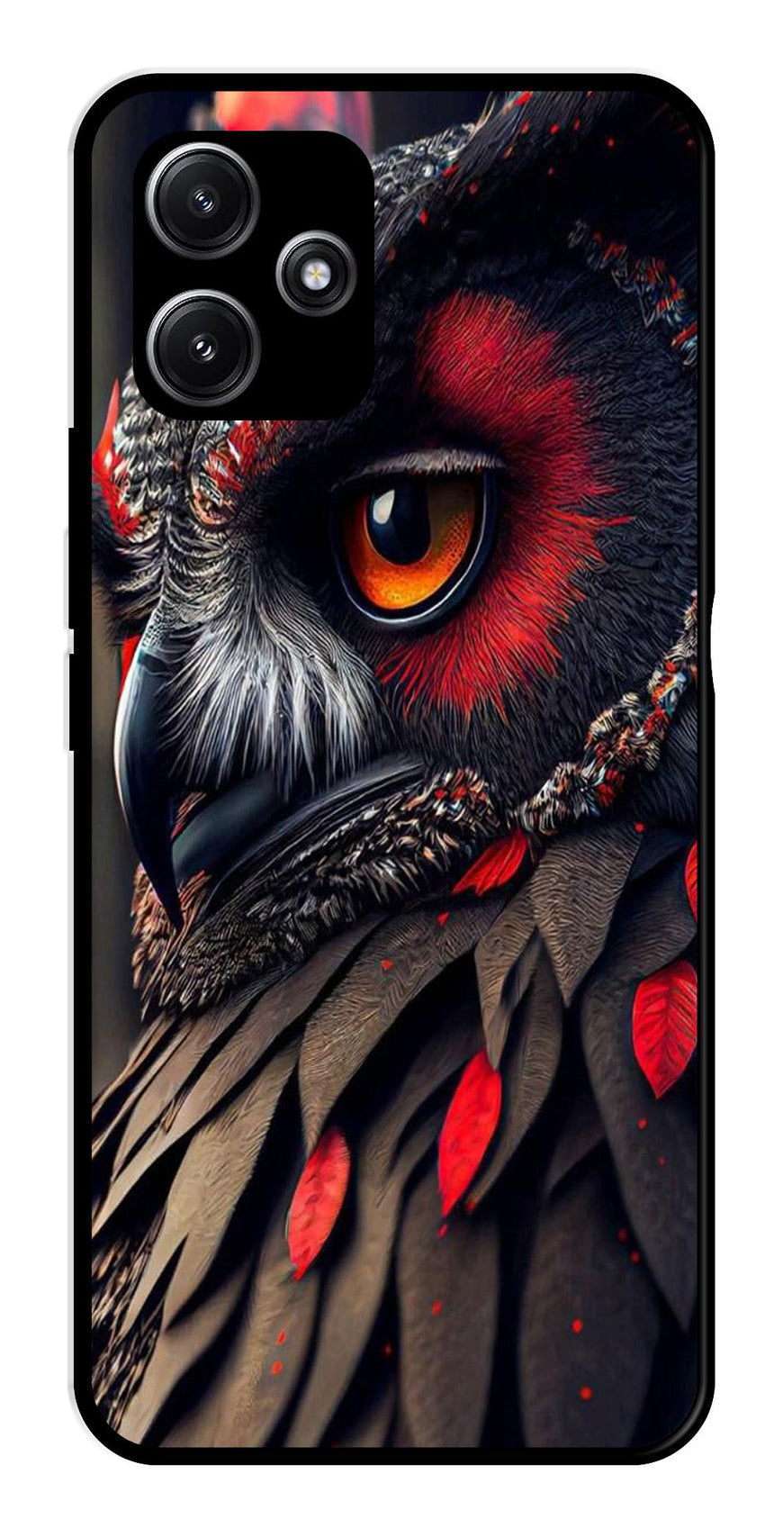 Owl Design Metal Mobile Case for Poco M6 Pro 5G   (Design No -26)