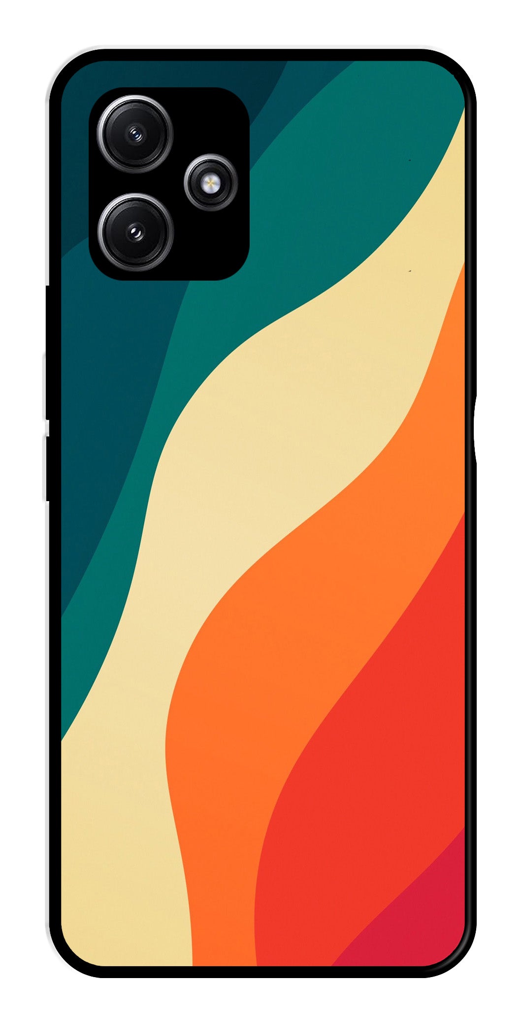 Muted Rainbow Metal Mobile Case for Poco M6 Pro 5G   (Design No -39)