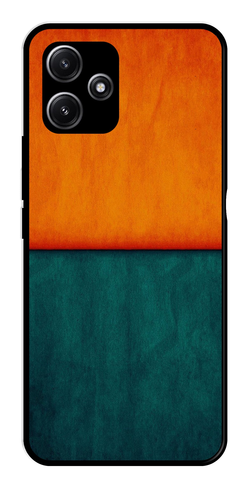 Orange Green Pattern Metal Mobile Case for Poco M6 Pro 5G   (Design No -45)