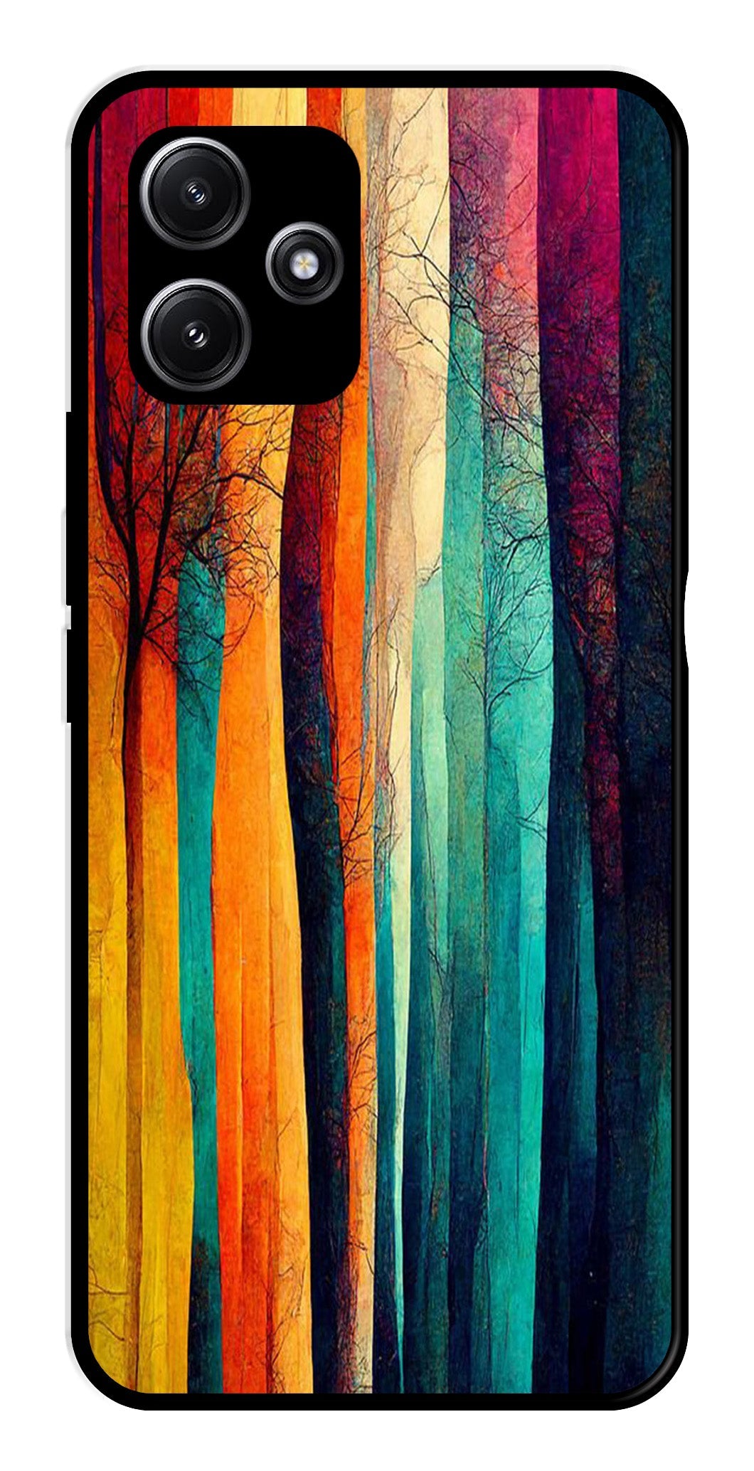 Modern Art Colorful Metal Mobile Case for Poco M6 Pro 5G   (Design No -47)