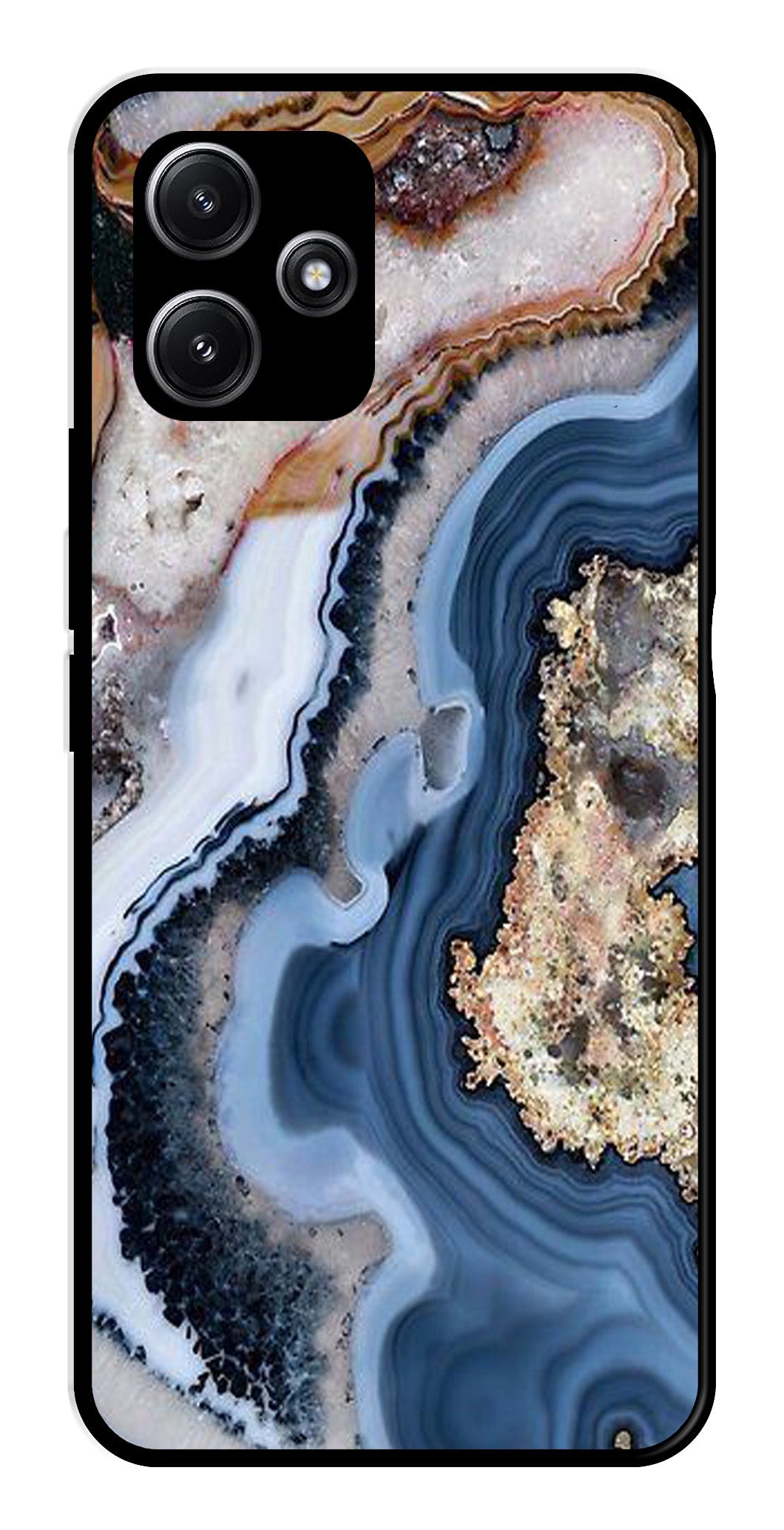 Marble Design Metal Mobile Case for Poco M6 Pro 5G   (Design No -53)