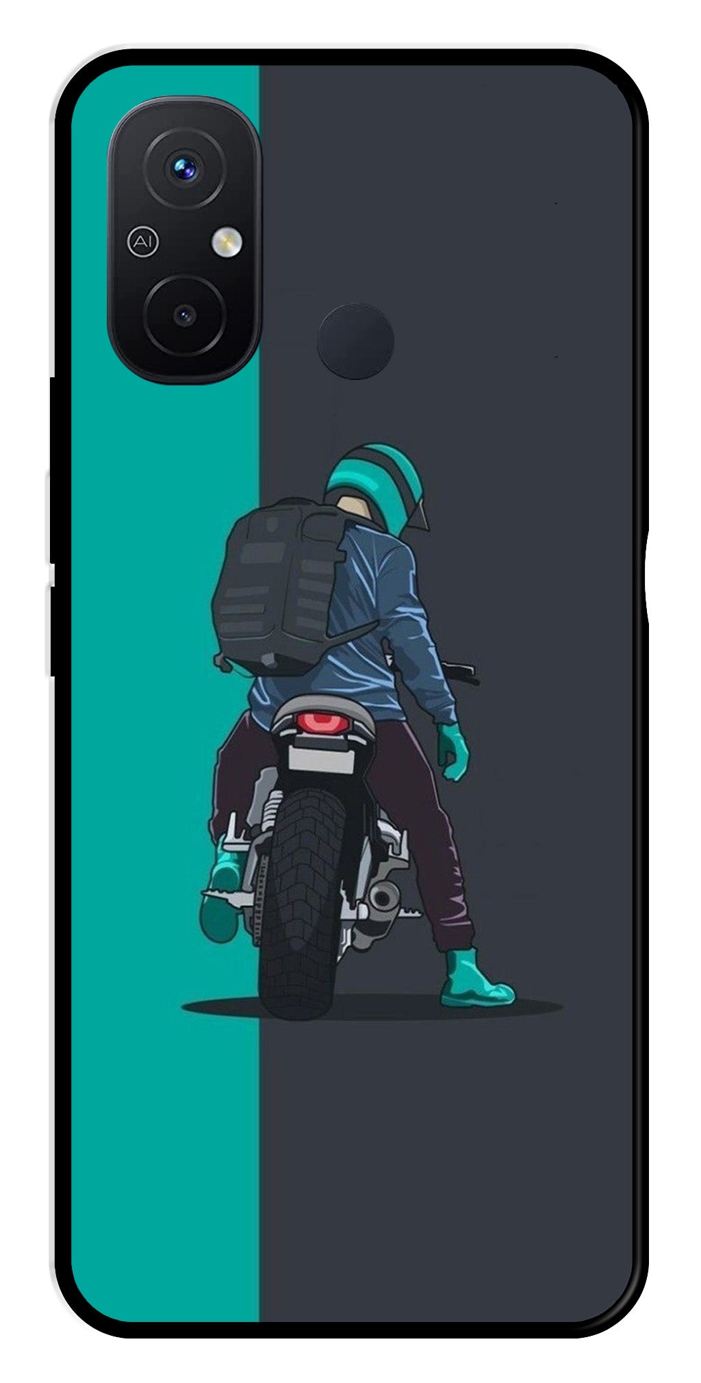 Bike Lover Metal Mobile Case for Poco C55   (Design No -05)