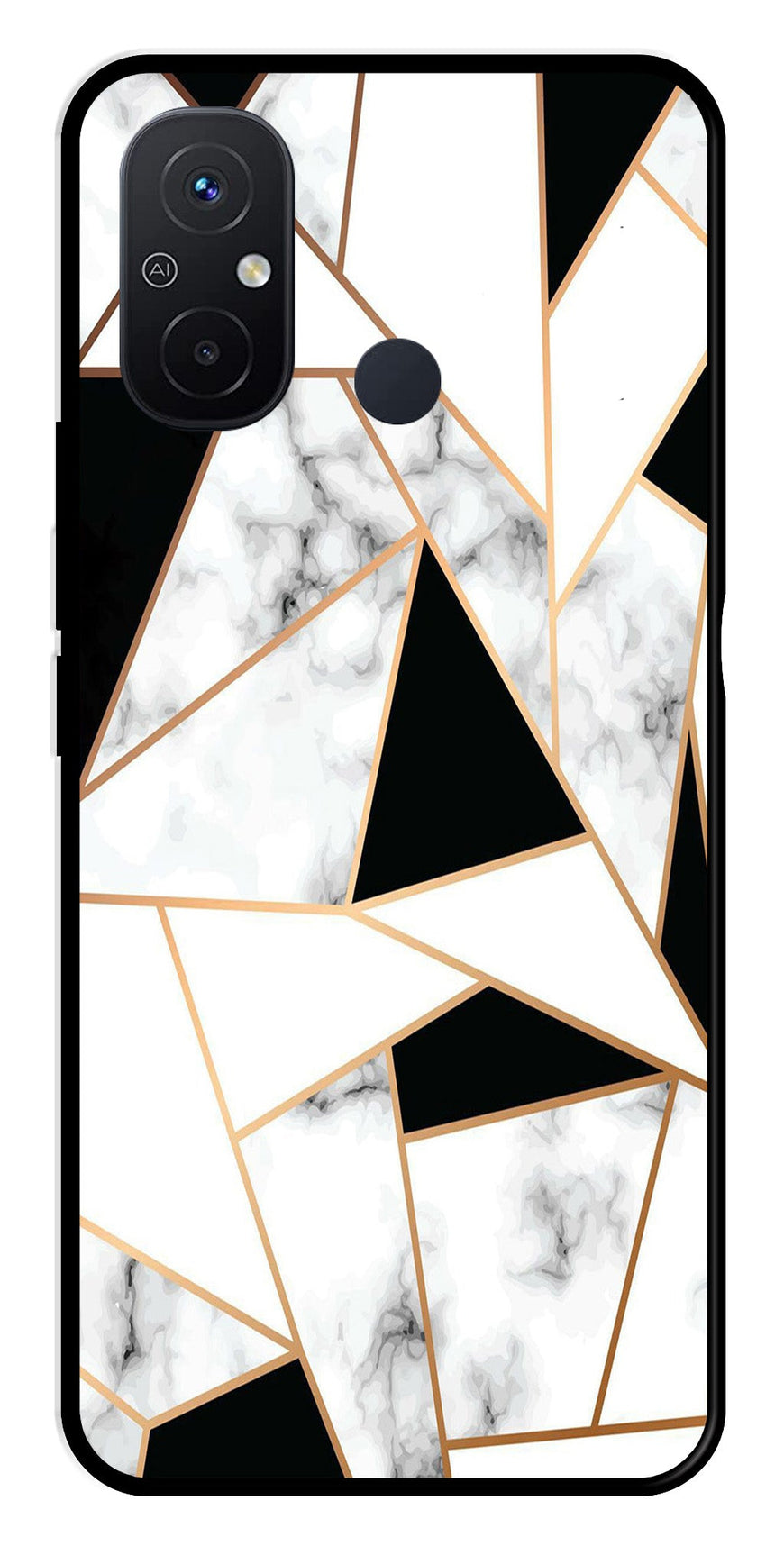 Marble Design2 Metal Mobile Case for Redmi 12C   (Design No -08)