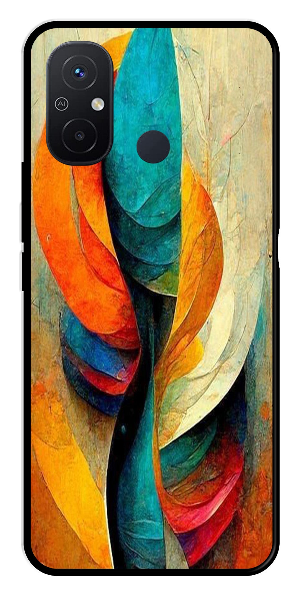 Modern Art Metal Mobile Case for Poco C55   (Design No -11)