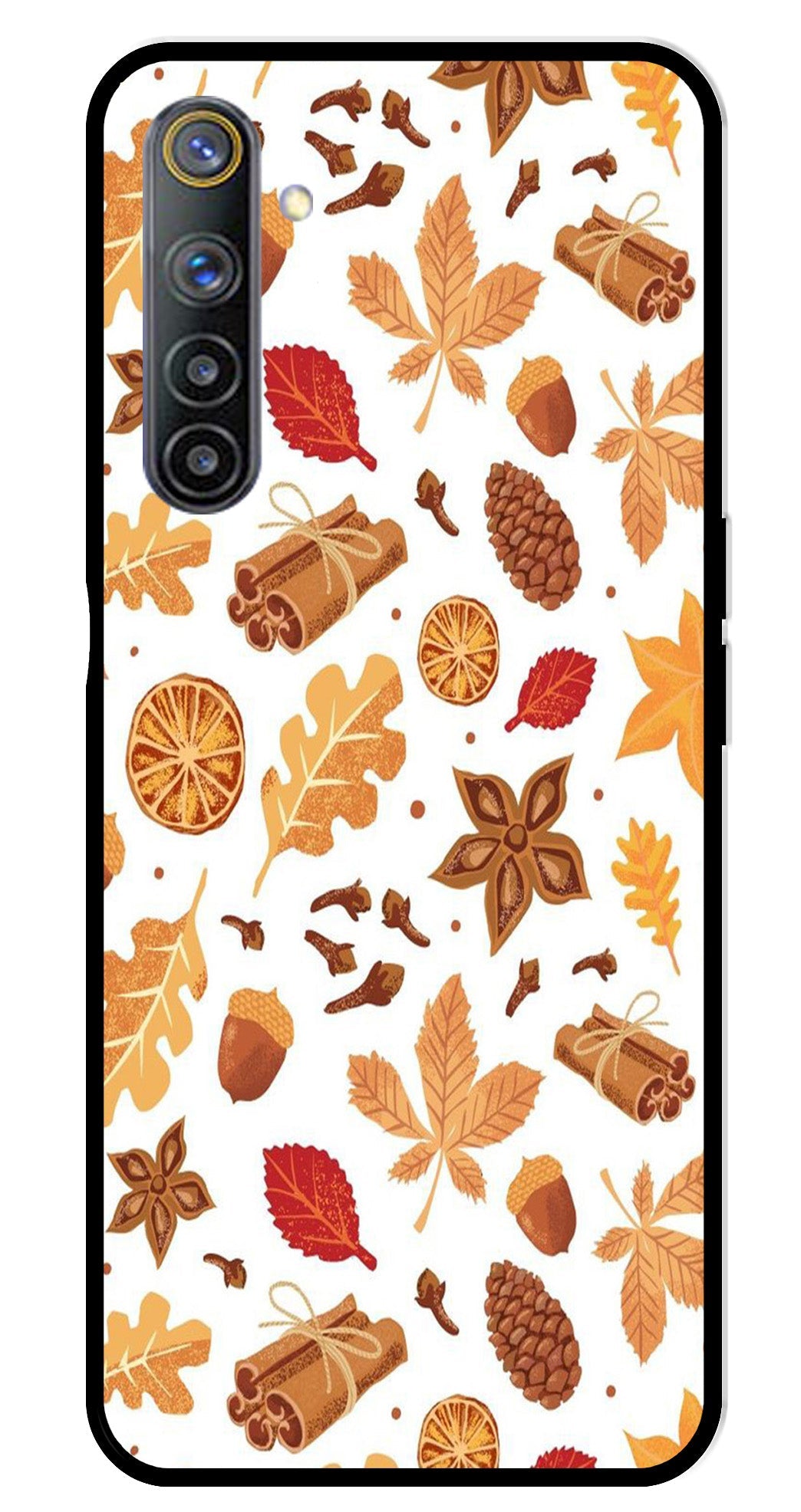 Autumn Leaf Metal Mobile Case for Realme 6   (Design No -19)