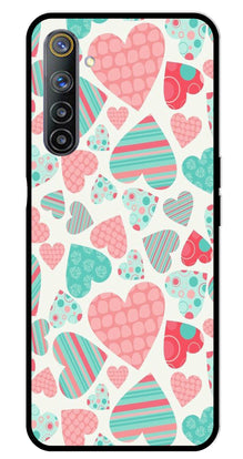 Hearts Pattern Metal Mobile Case for Realme 6