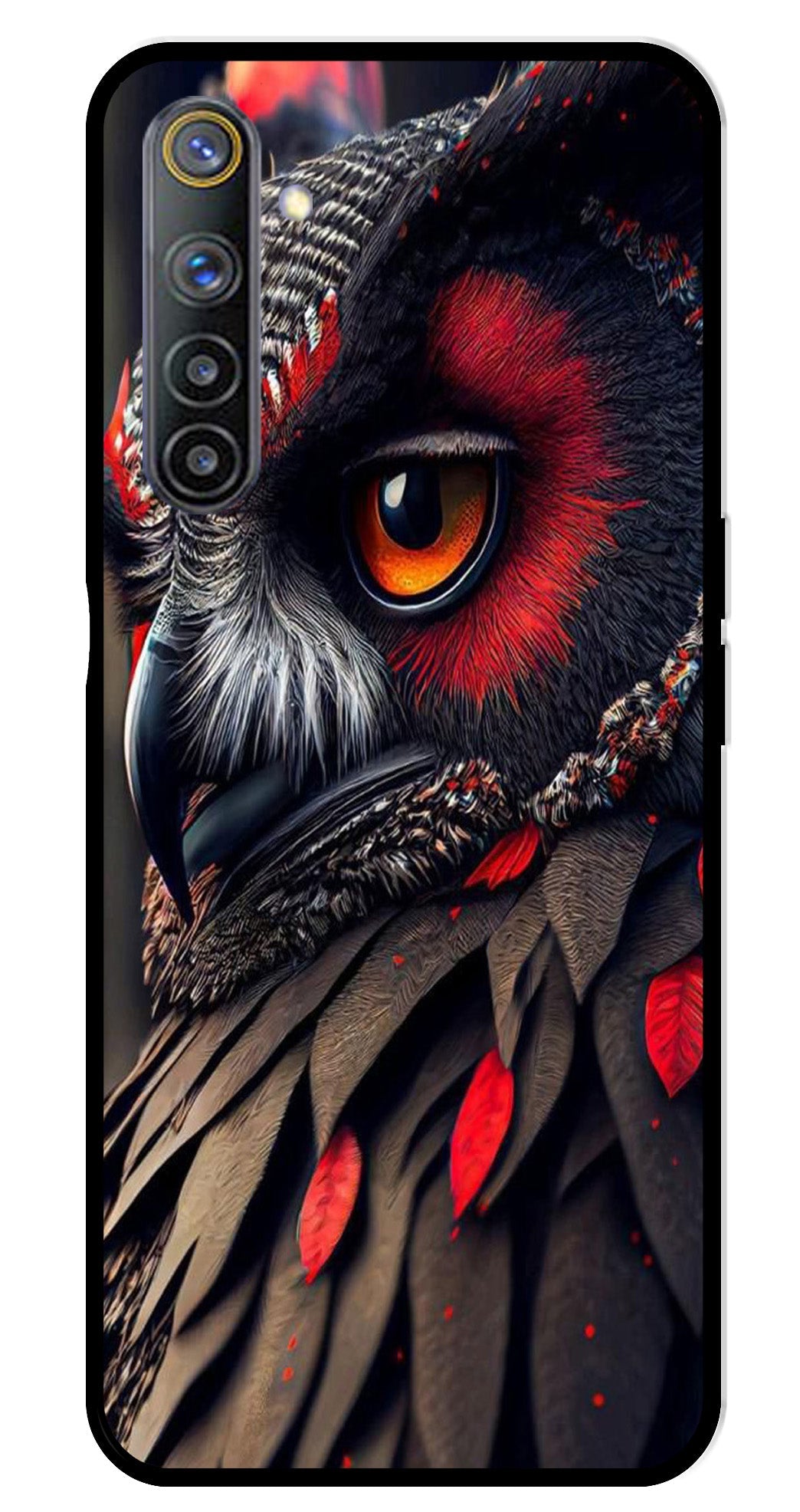 Owl Design Metal Mobile Case for Realme 6   (Design No -26)