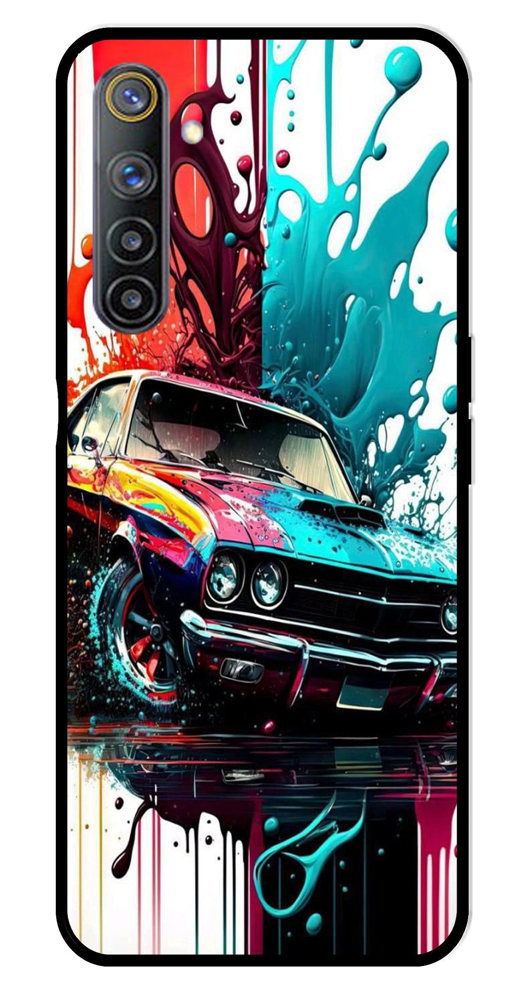 Vintage Car Metal Mobile Case for Realme 6   (Design No -29)