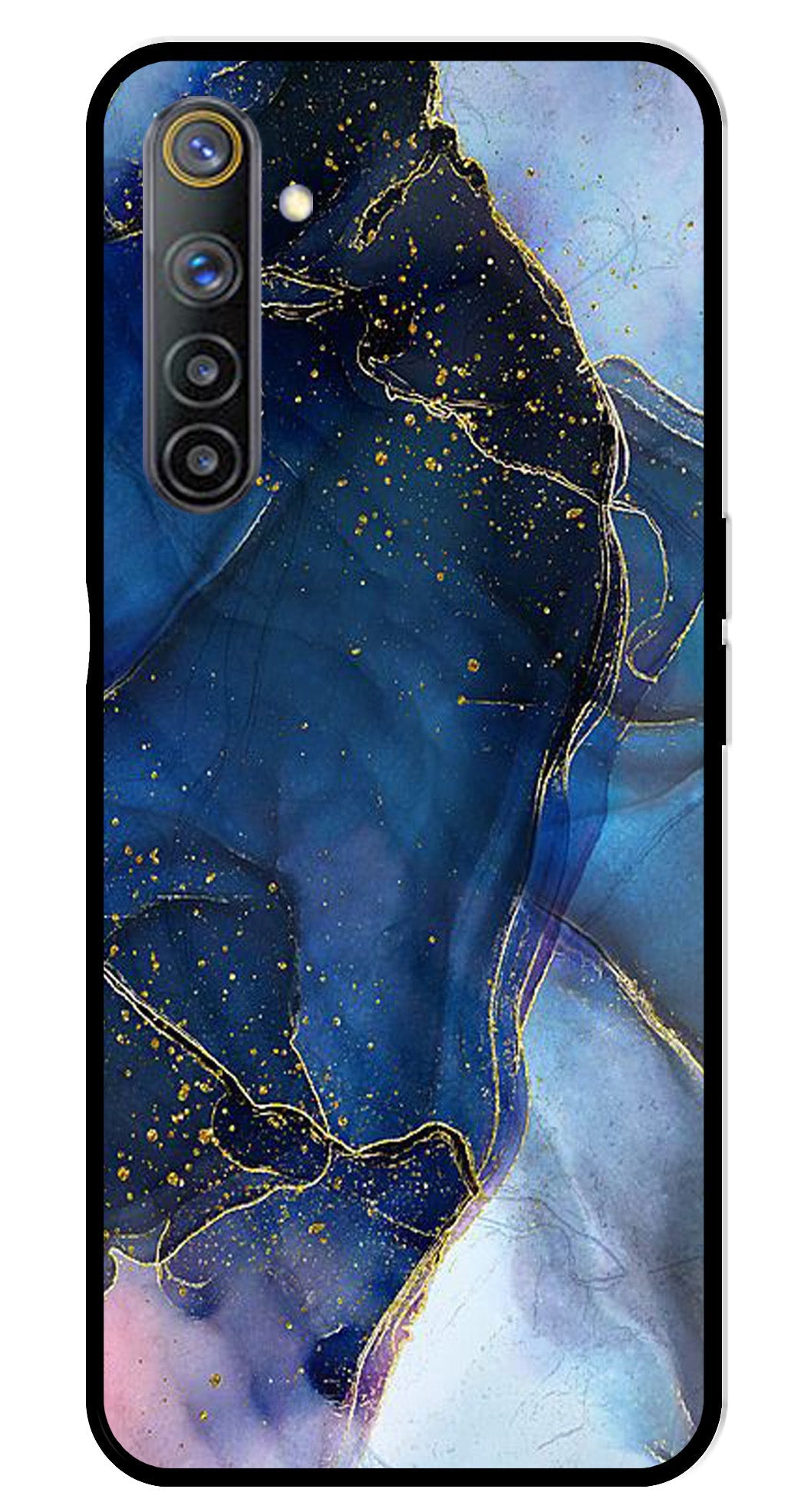 Blue Marble Metal Mobile Case for Realme 6   (Design No -34)