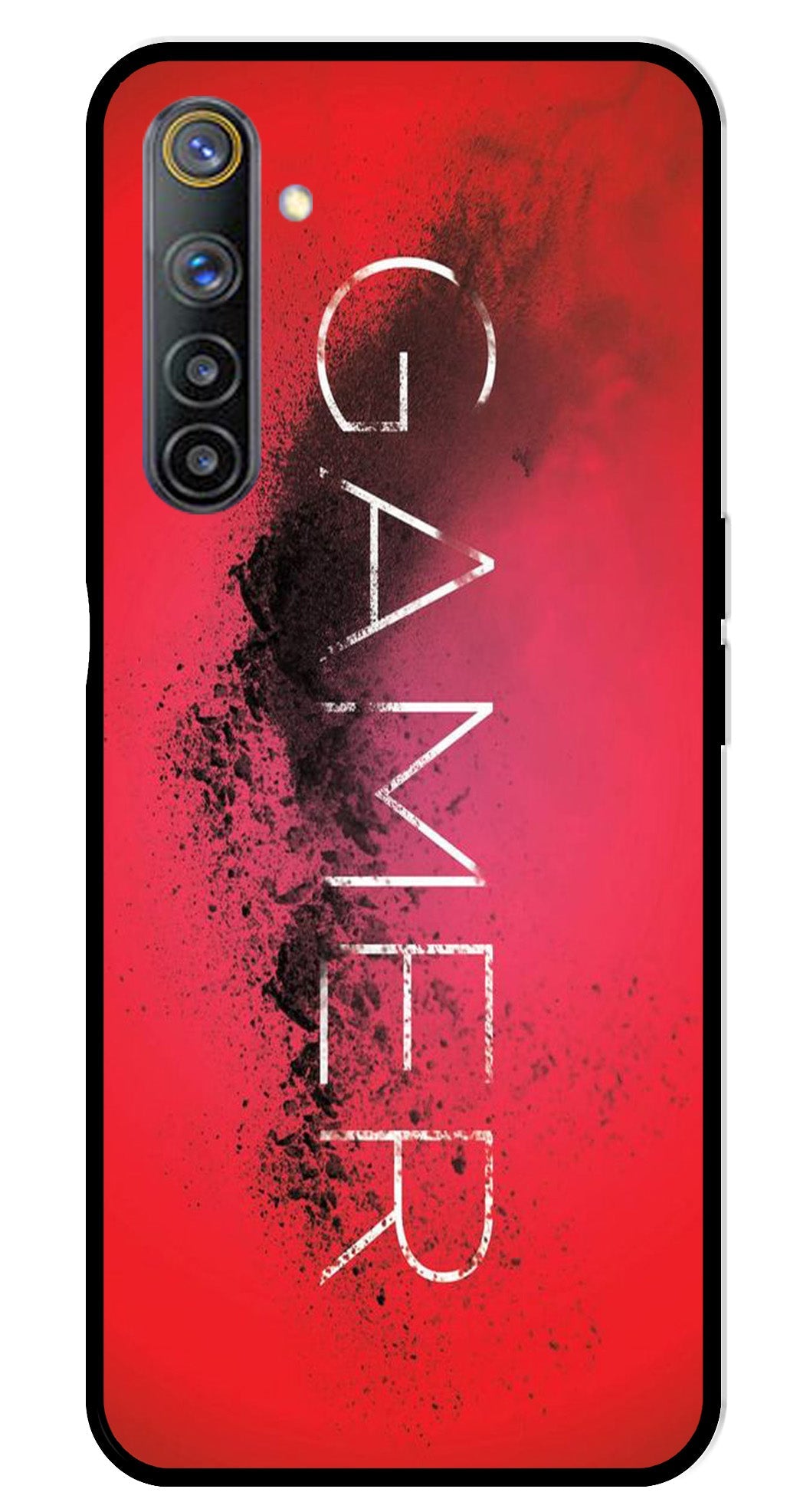 Gamer Pattern Metal Mobile Case for Realme 6   (Design No -41)