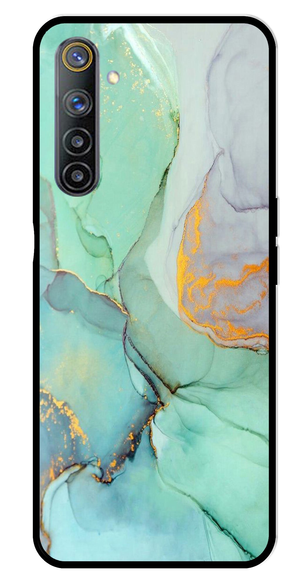 Marble Design Metal Mobile Case for Realme 6   (Design No -46)