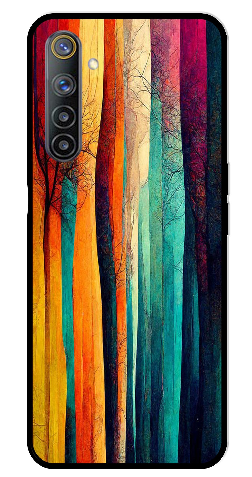 Modern Art Colorful Metal Mobile Case for Realme 6   (Design No -47)