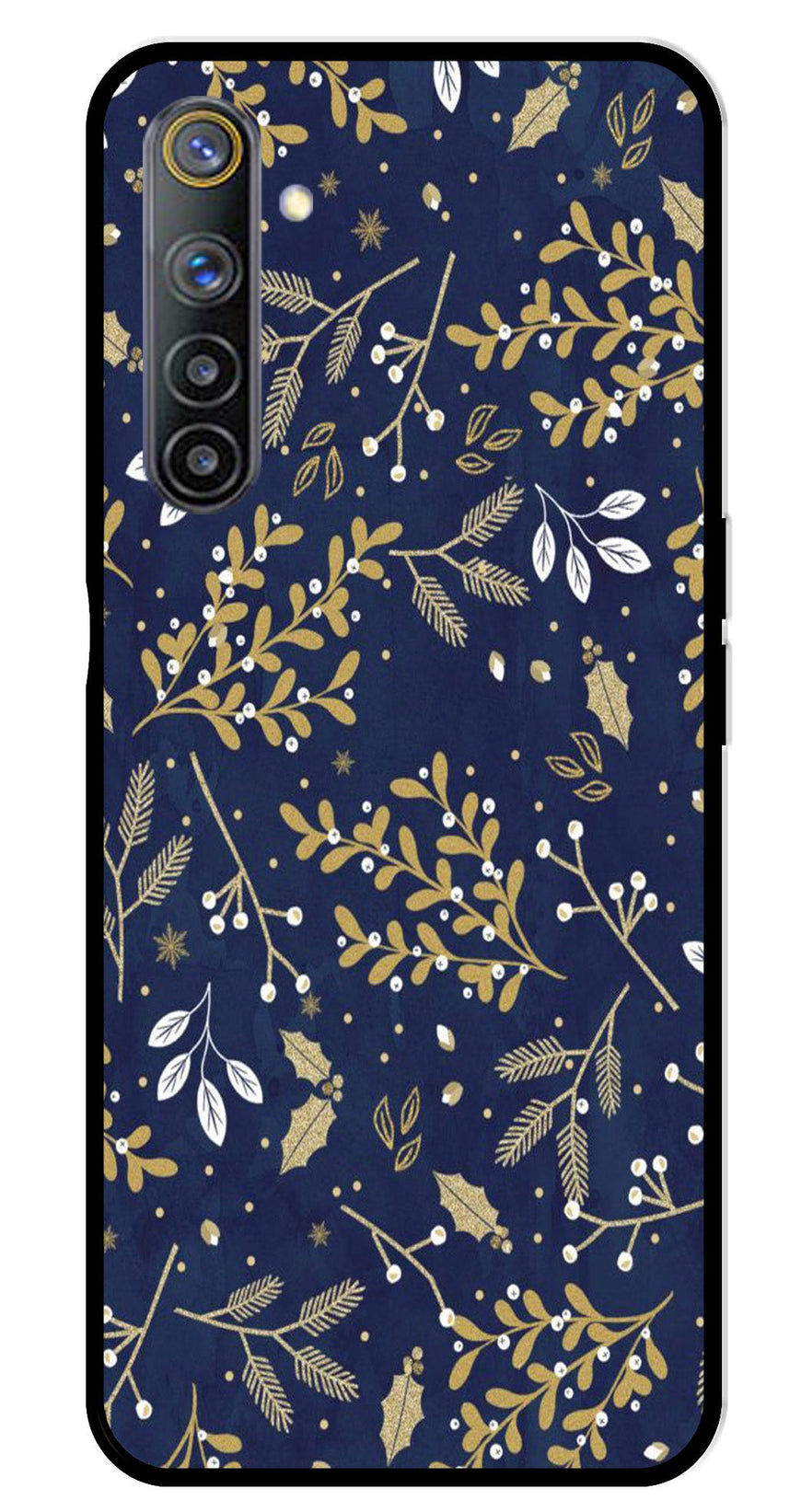 Floral Pattern  Metal Mobile Case for Realme 6   (Design No -52)