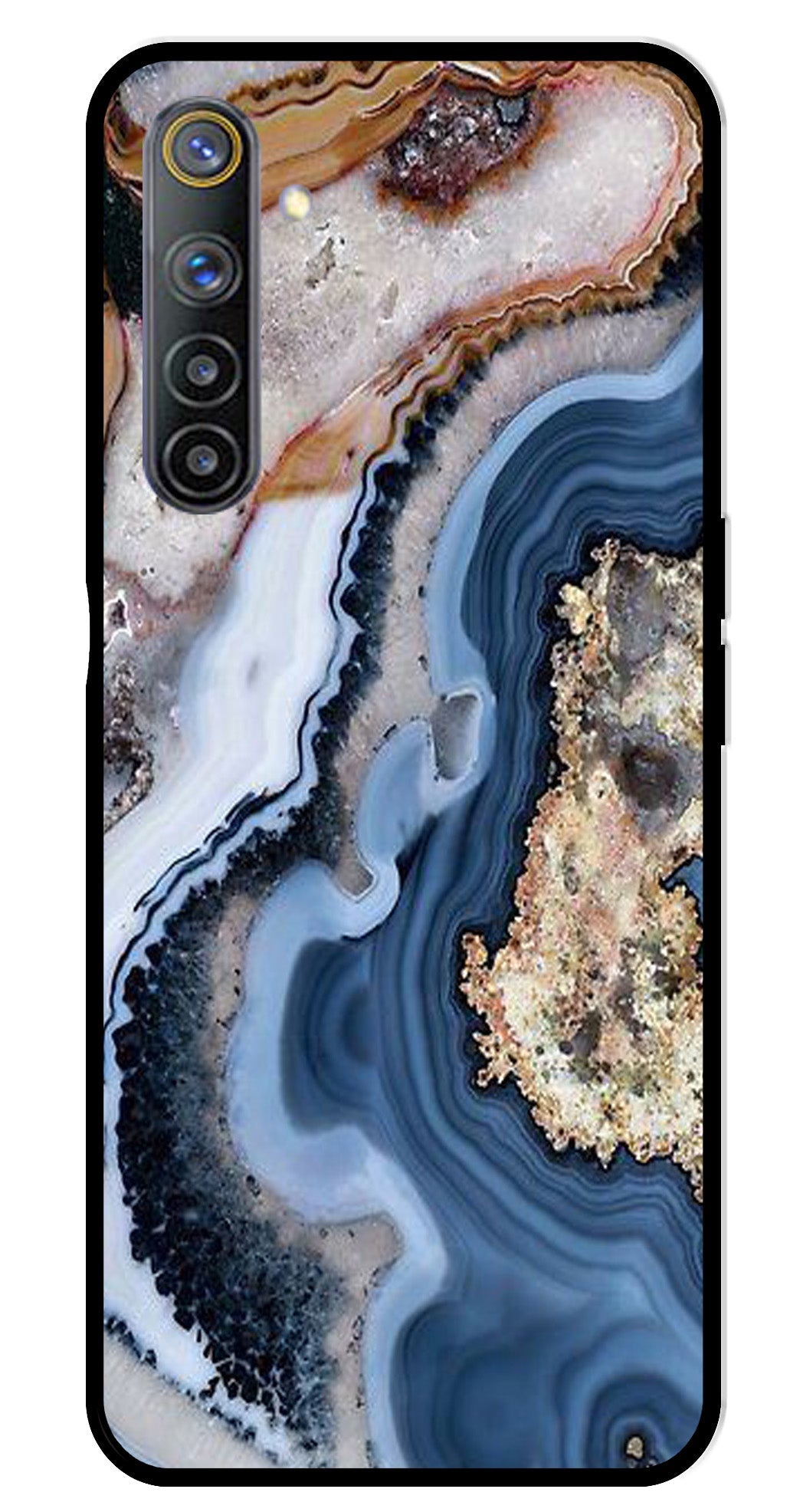 Marble Design Metal Mobile Case for Realme 6   (Design No -53)