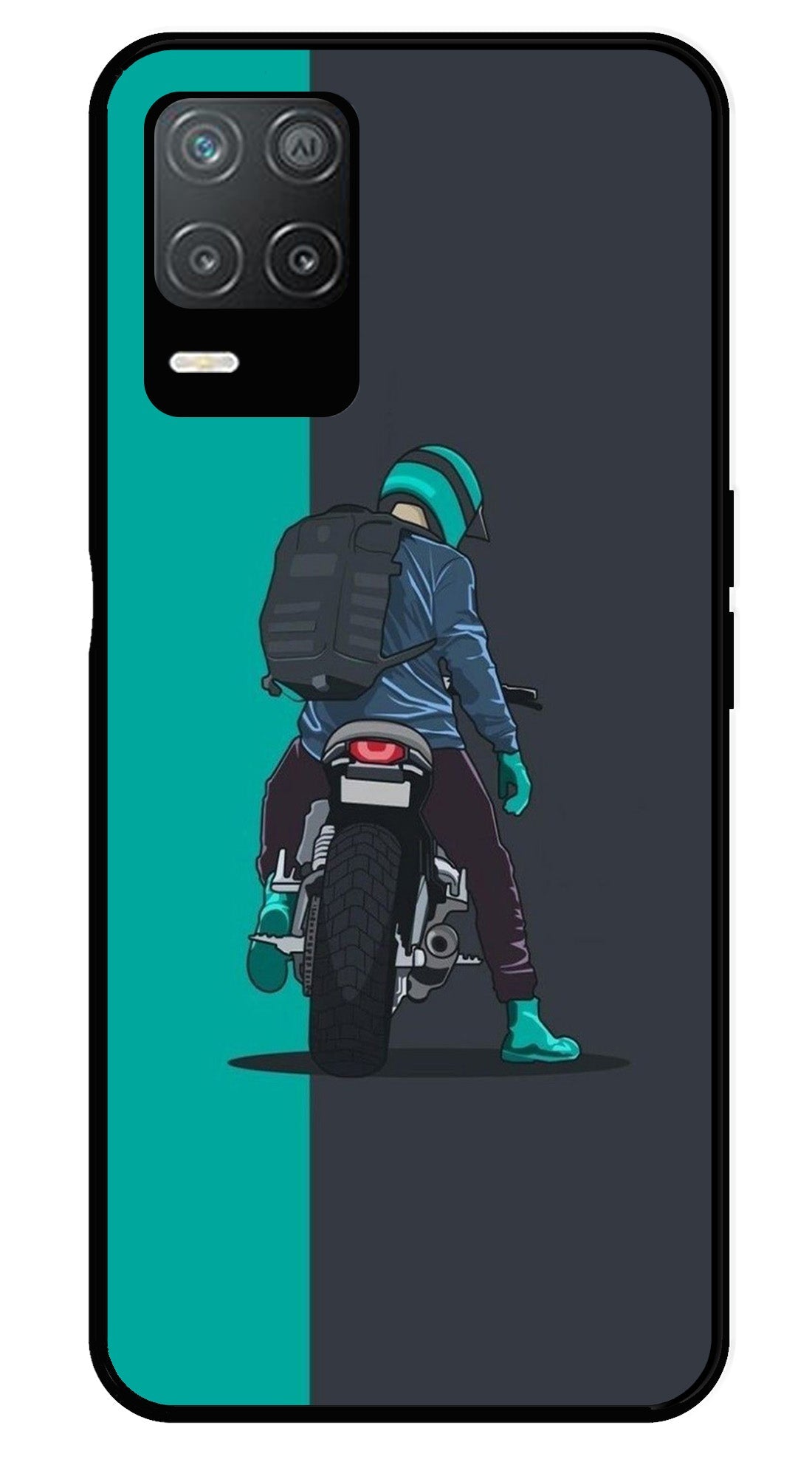 Bike Lover Metal Mobile Case for Realme Narzo 30 5G   (Design No -05)