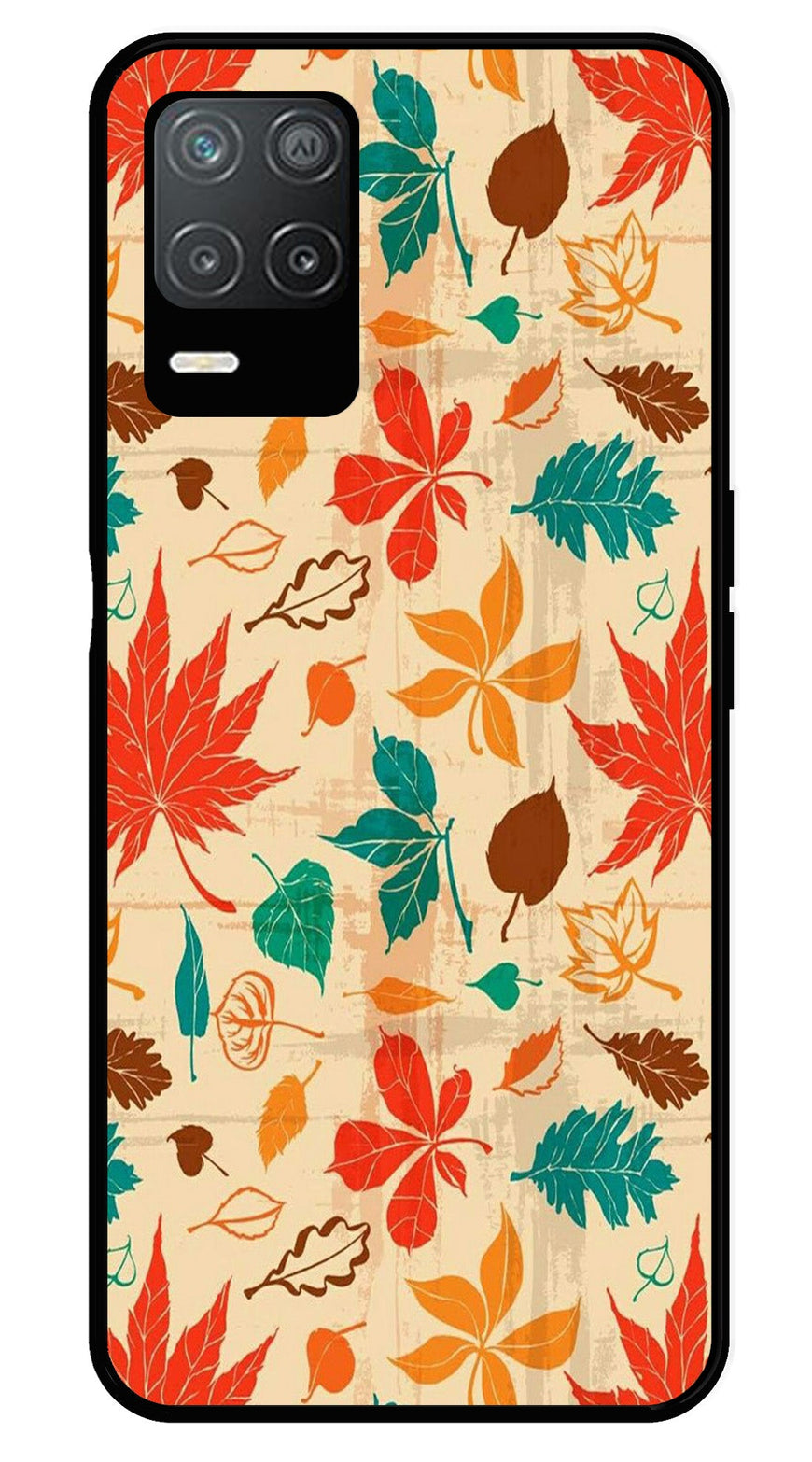 Leafs Design Metal Mobile Case for Realme Narzo 30 5G   (Design No -14)