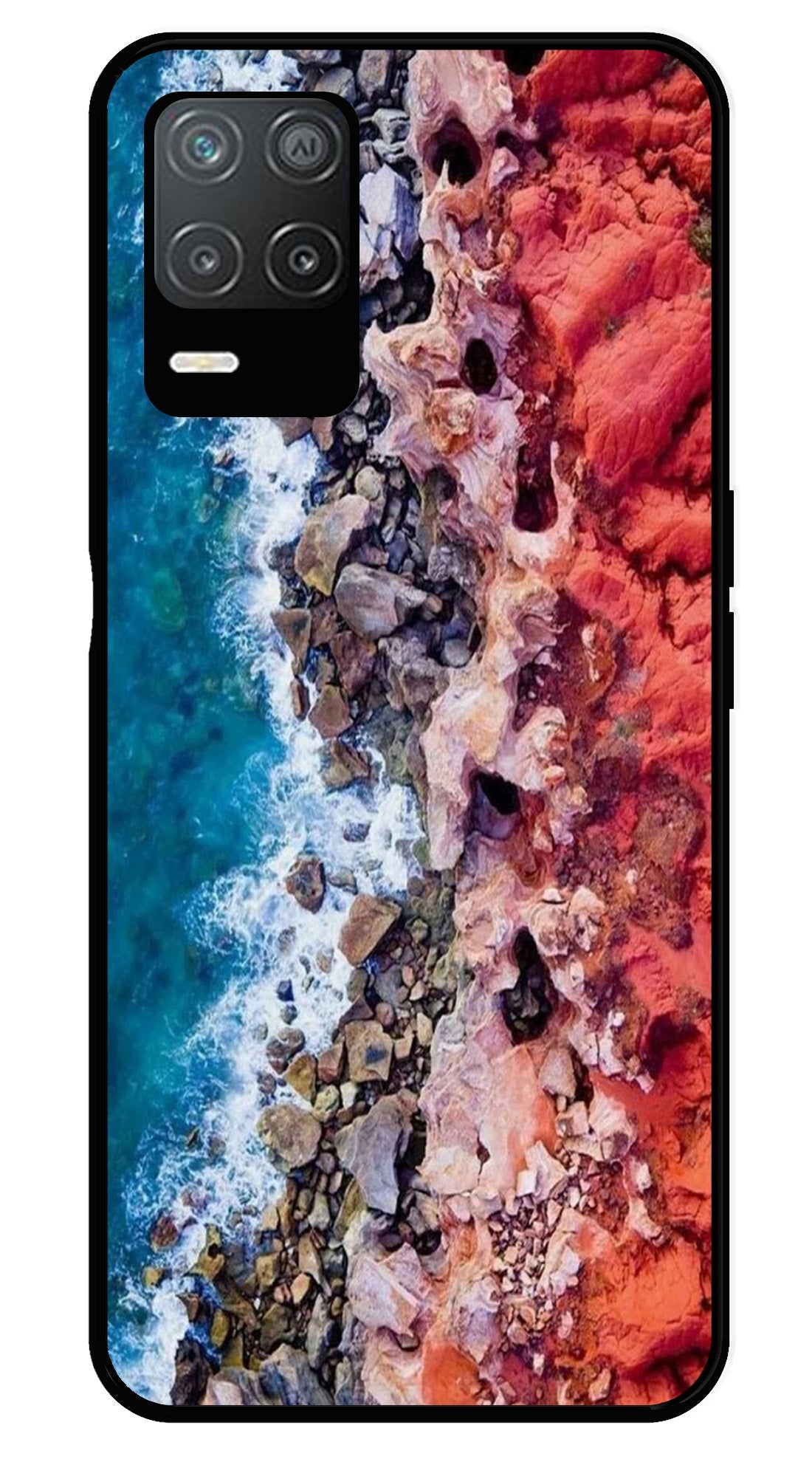 Sea Shore Metal Mobile Case for Realme Narzo 30 5G   (Design No -18)