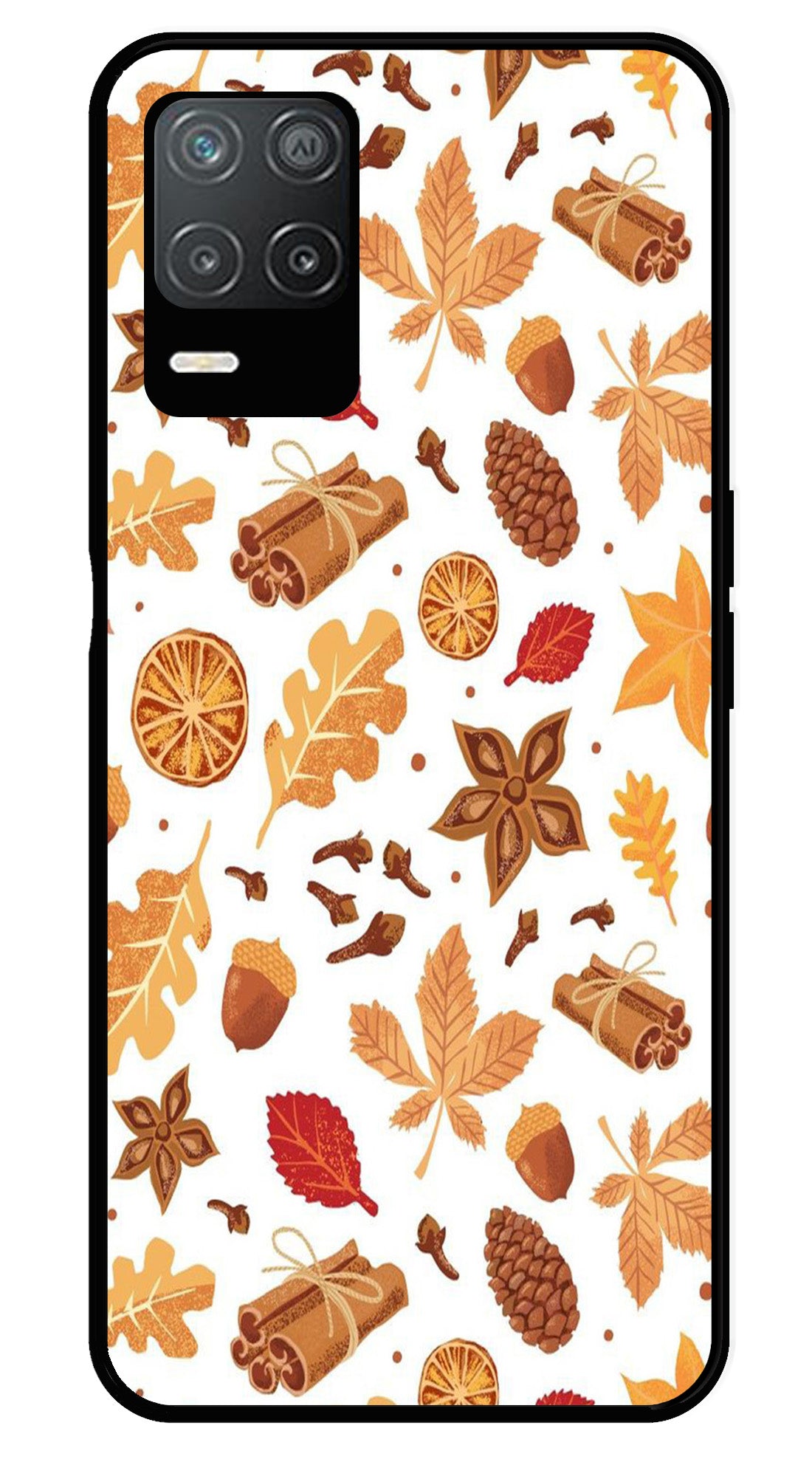 Autumn Leaf Metal Mobile Case for Realme Narzo 30 5G   (Design No -19)