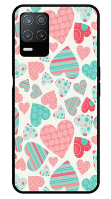 Hearts Pattern Metal Mobile Case for Realme 8 5G