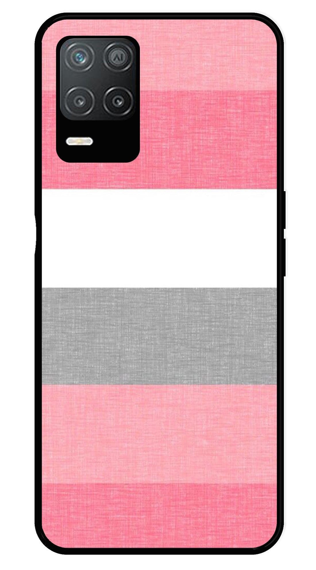 Pink Pattern Metal Mobile Case for Realme Narzo 30 5G   (Design No -23)