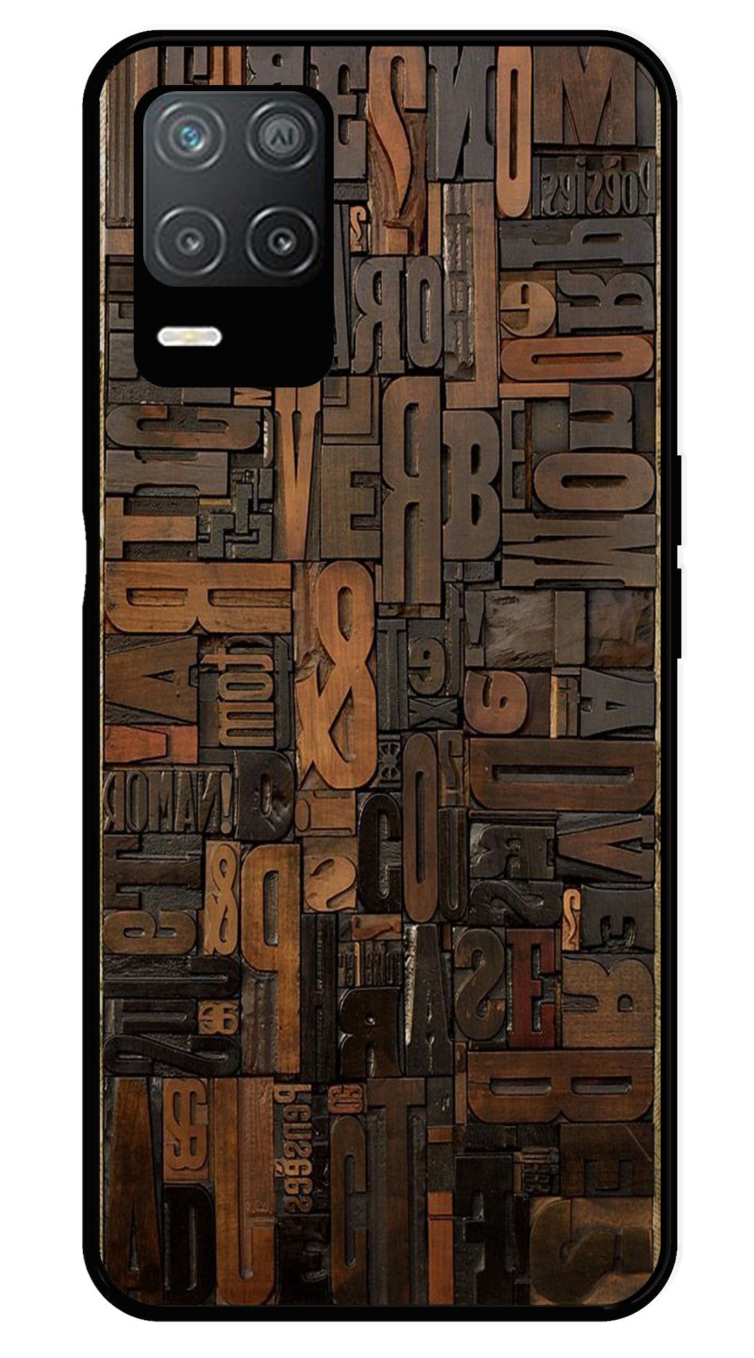 Alphabets Metal Mobile Case for Realme Narzo 30 5G   (Design No -32)