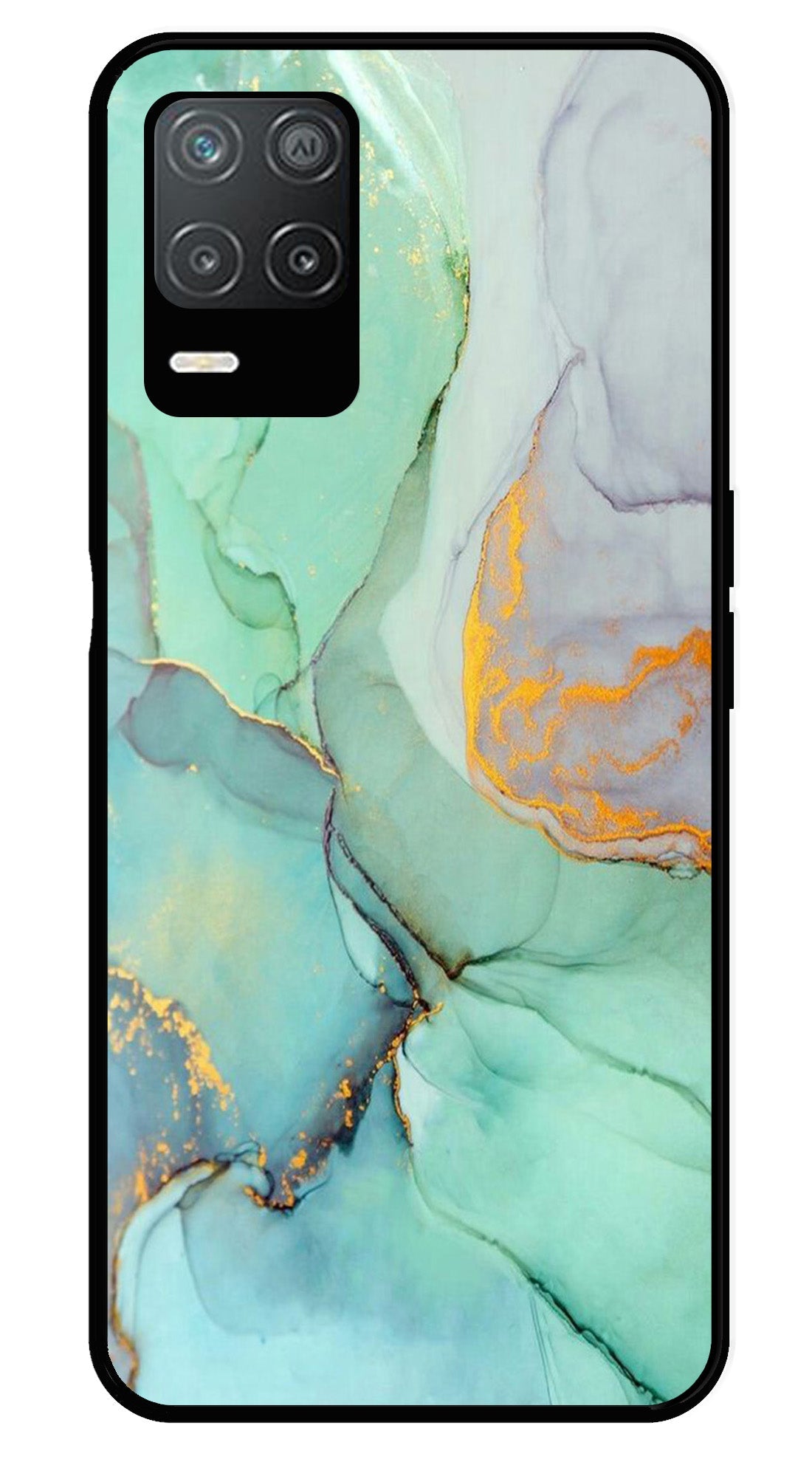 Marble Design Metal Mobile Case for Realme Narzo 30 5G   (Design No -46)