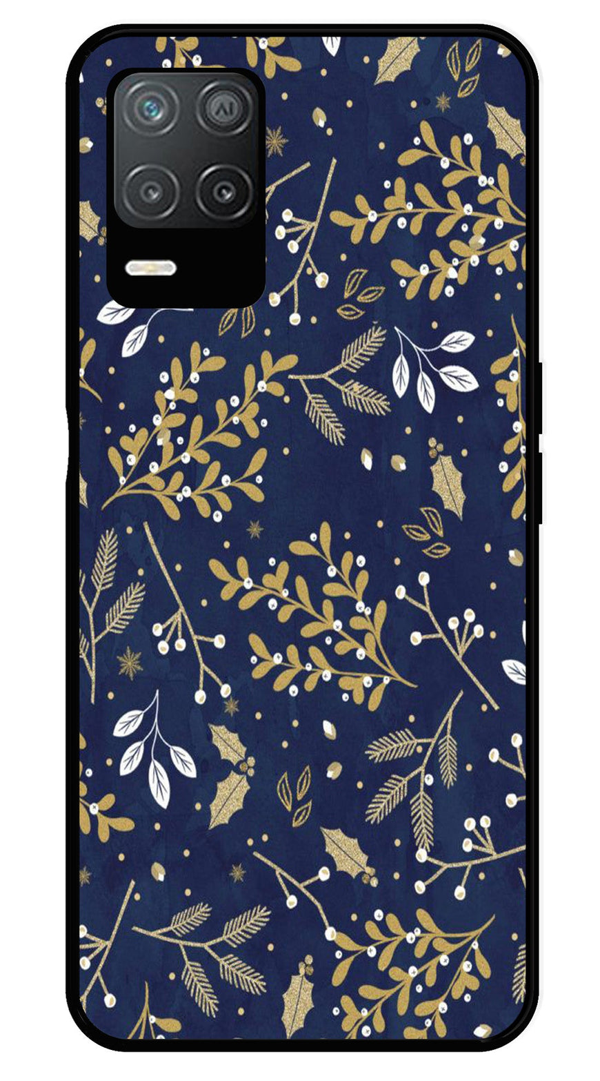 Floral Pattern  Metal Mobile Case for Realme Narzo 30 5G   (Design No -52)