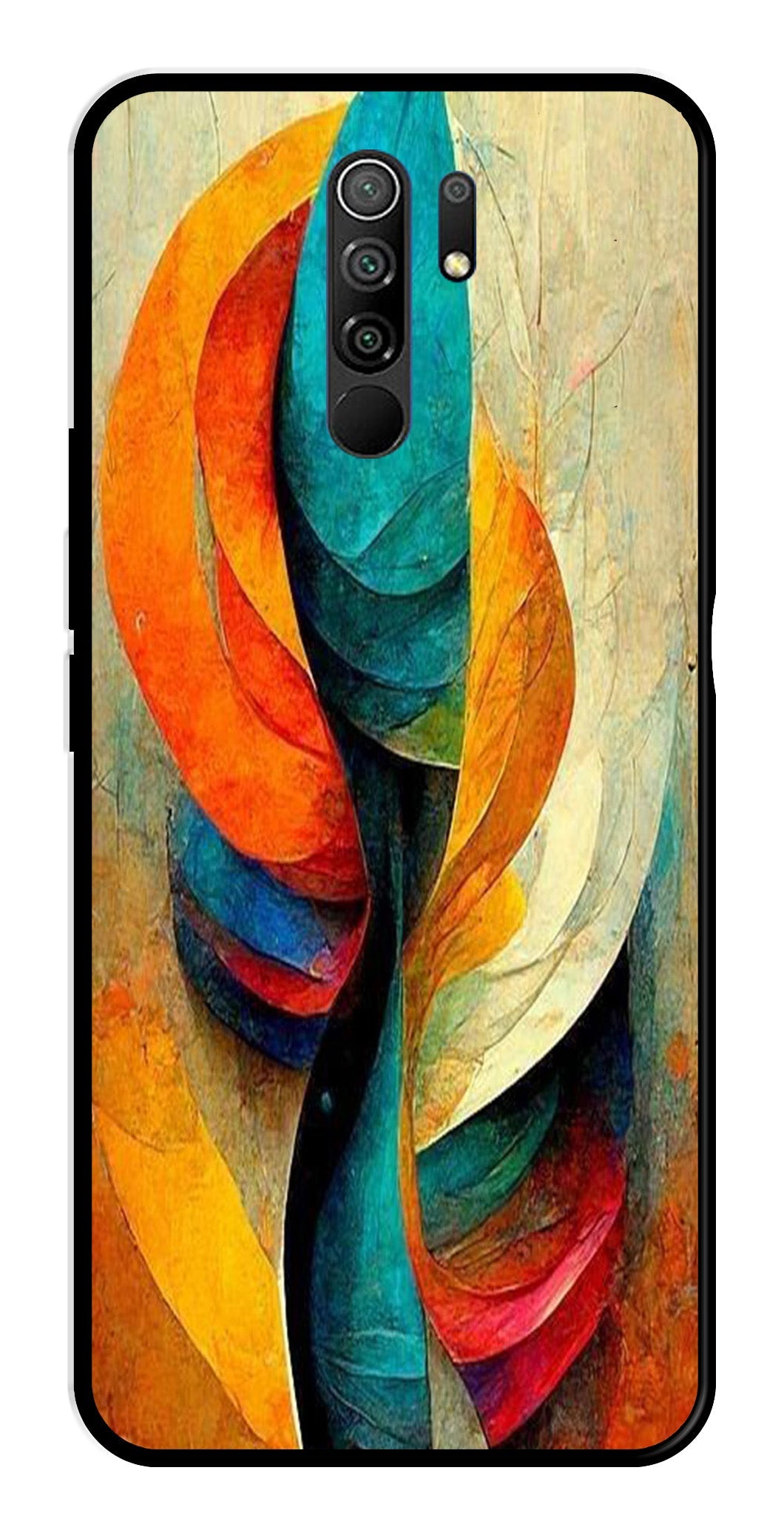 Modern Art Metal Mobile Case for Redmi 9 Prime   (Design No -11)