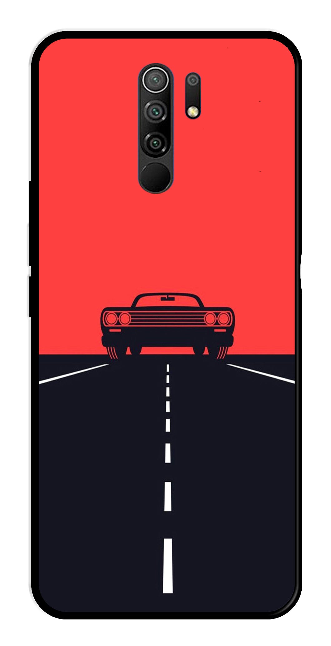 Car Lover Metal Mobile Case for Redmi 9 Prime   (Design No -21)