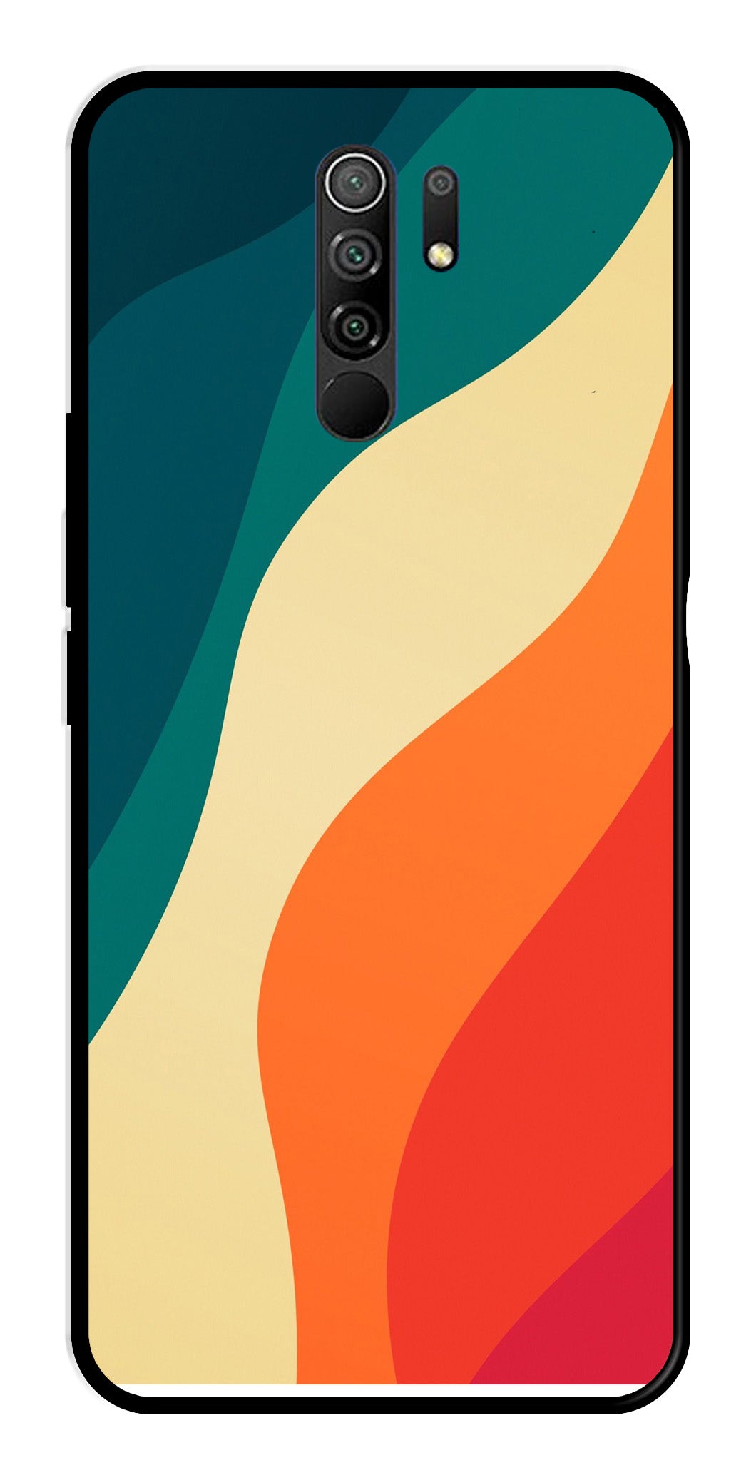 Muted Rainbow Metal Mobile Case for Redmi 9 Prime   (Design No -39)