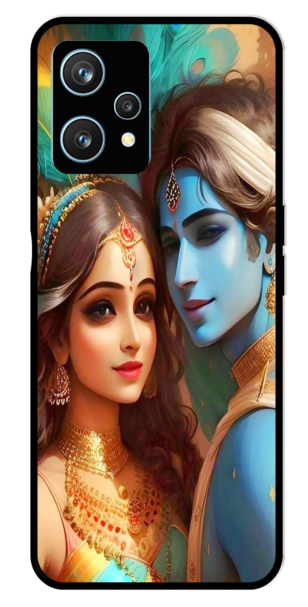 Lord Radha Krishna Metal Mobile Case for Realme 9 Pro Plus 5G   (Design No -01)