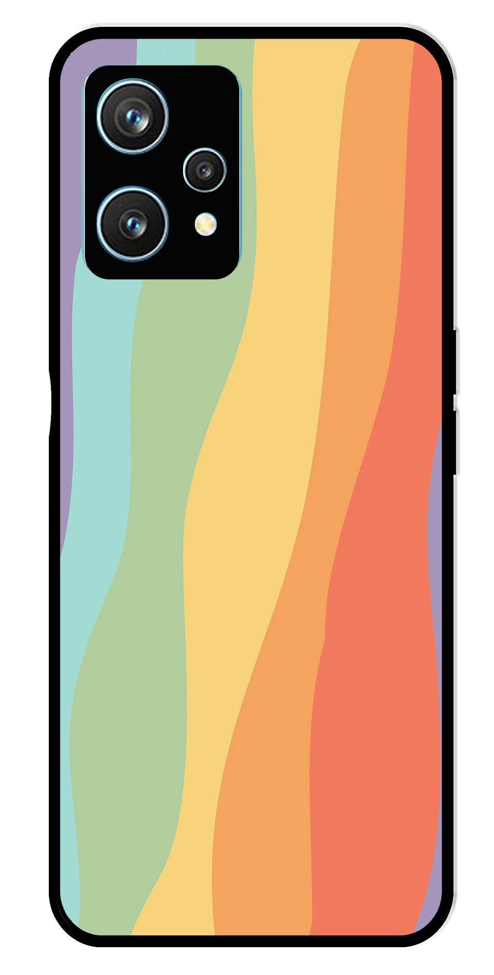 Muted Rainbow Metal Mobile Case for Realme 9 Pro Plus 5G   (Design No -02)