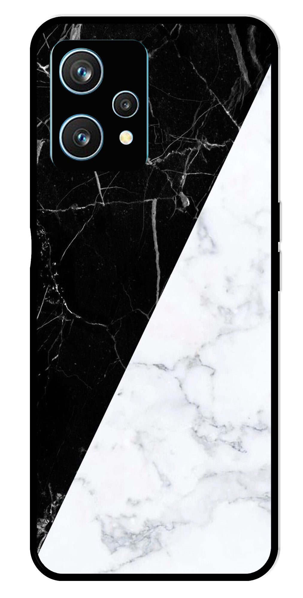 Black White Marble Design Metal Mobile Case for Realme 9 Pro Plus 5G   (Design No -09)