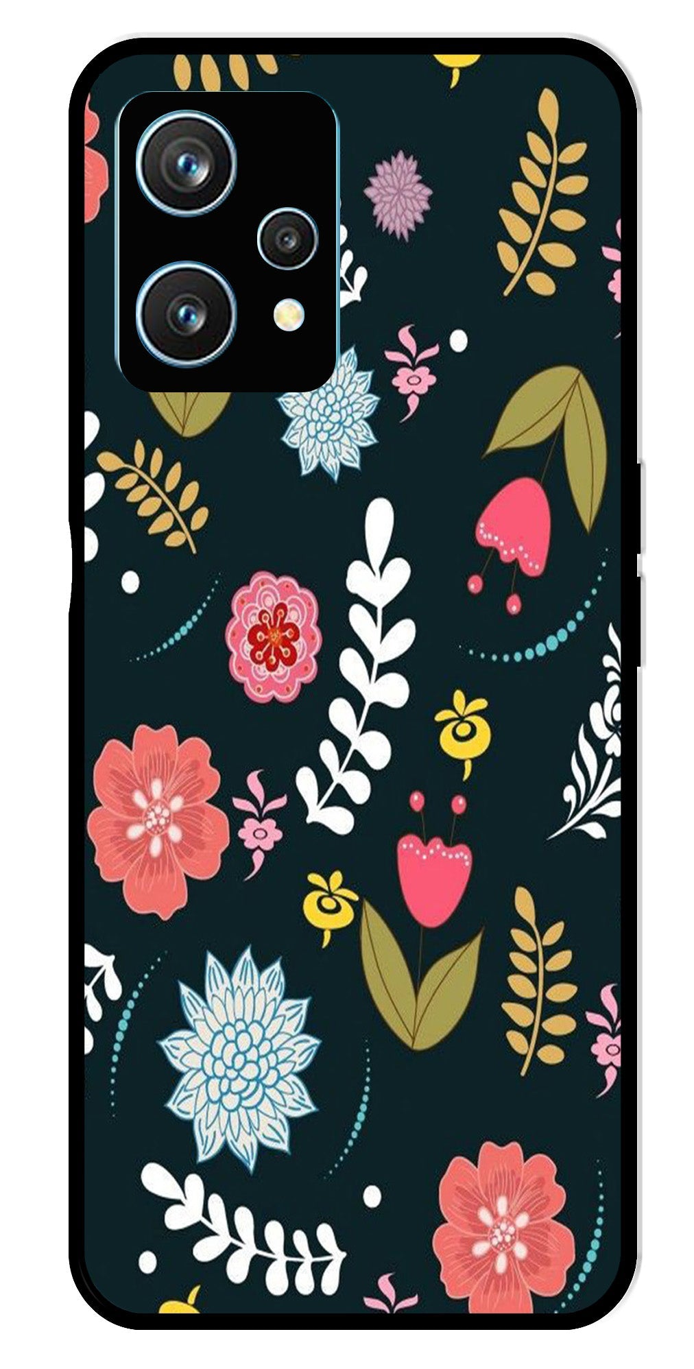 Floral Pattern2 Metal Mobile Case for Realme 9 Pro Plus 5G   (Design No -12)