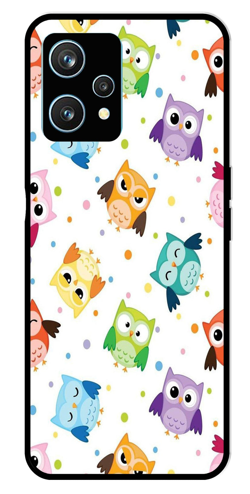 Owls Pattern Metal Mobile Case for Realme 9 Pro Plus 5G   (Design No -20)