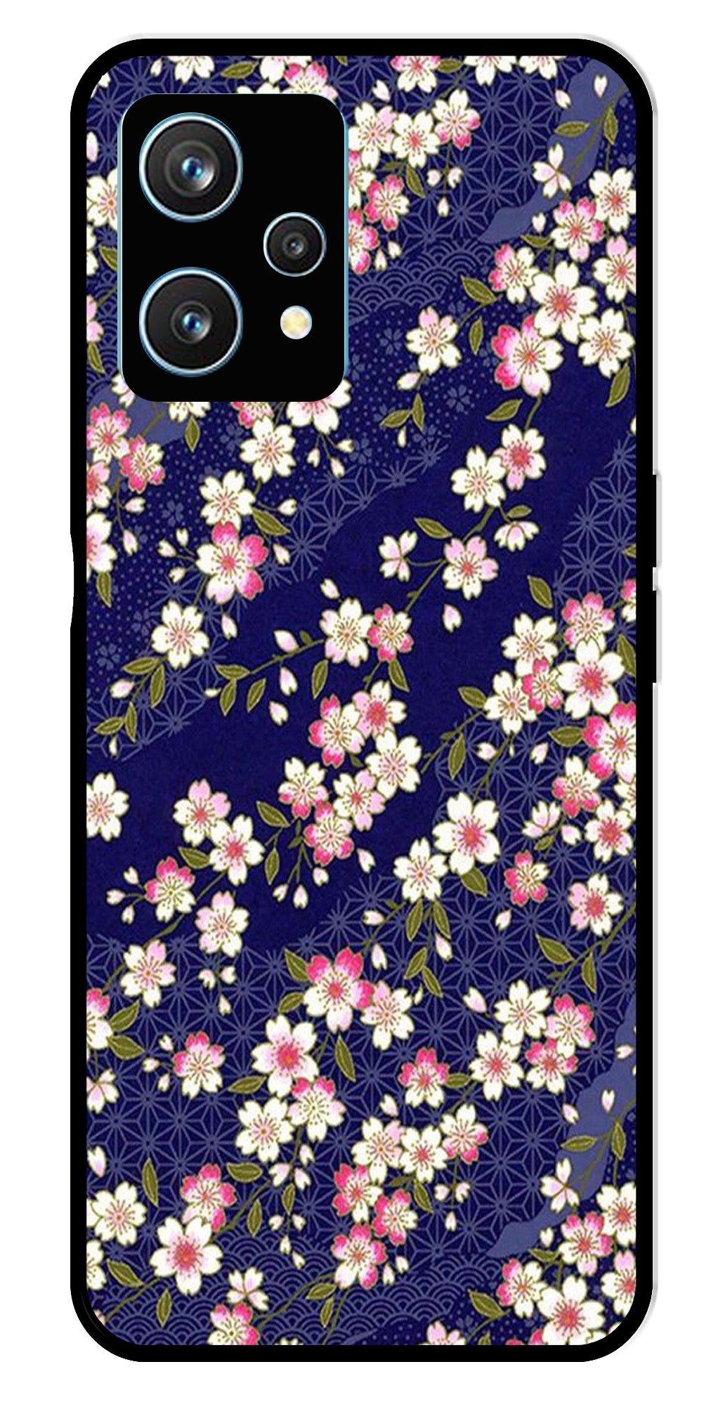 Flower Design Metal Mobile Case for Realme 9 Pro Plus 5G   (Design No -25)