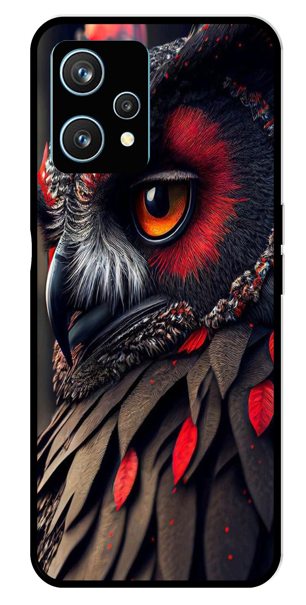 Owl Design Metal Mobile Case for Realme 9 Pro Plus 5G   (Design No -26)