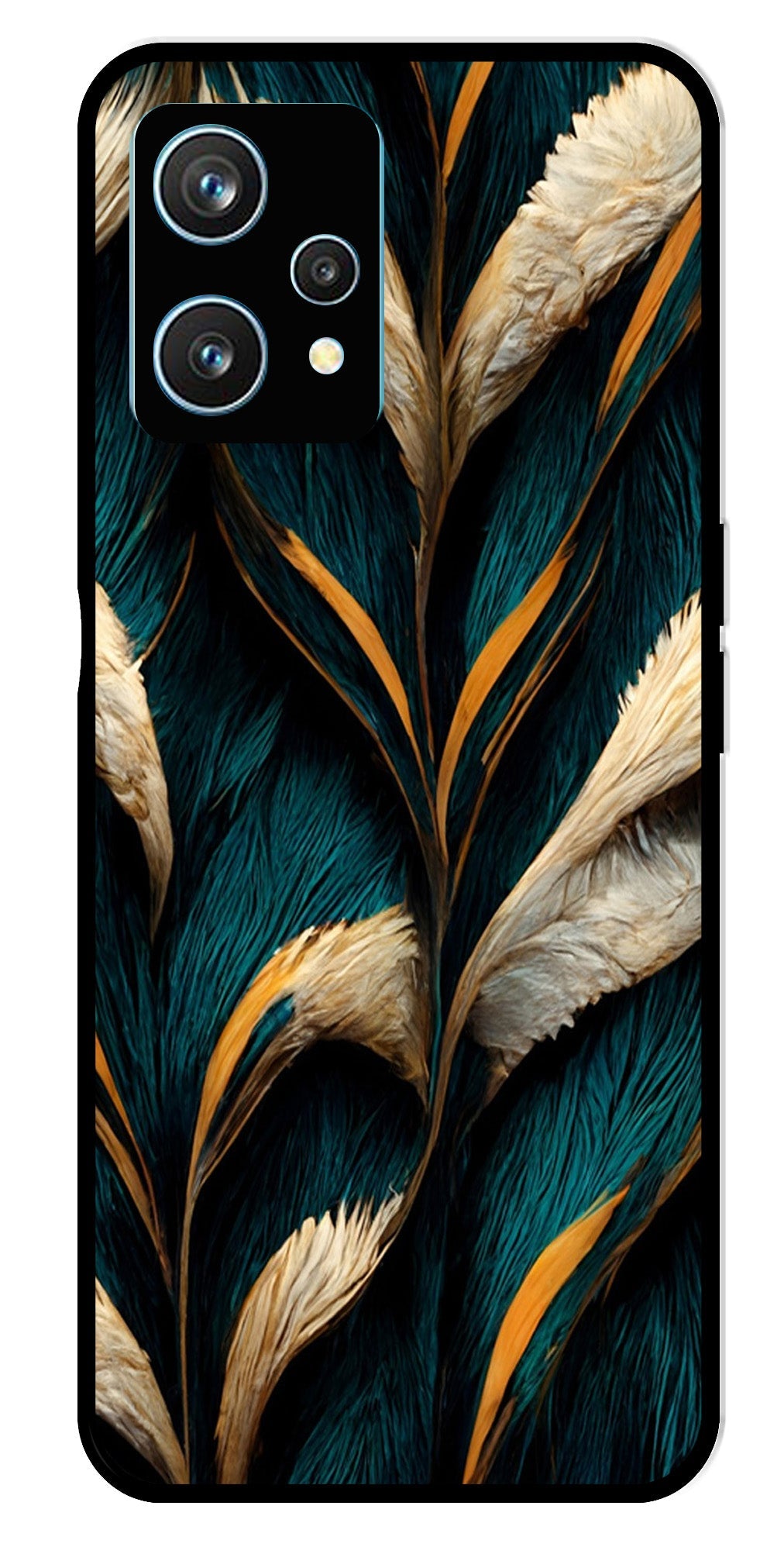 Feathers Metal Mobile Case for Realme 9 Pro Plus 5G   (Design No -30)