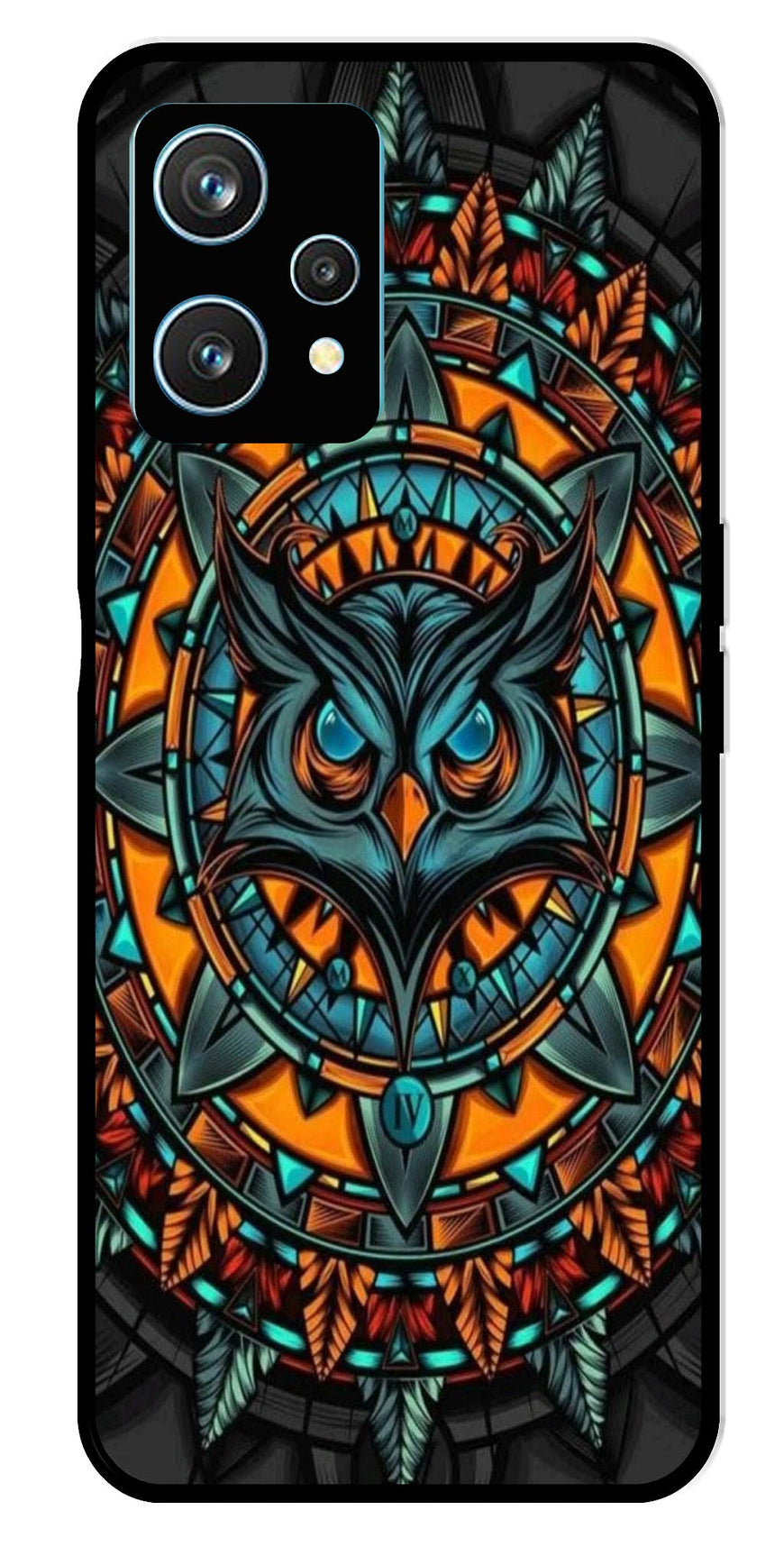 Owl Pattern Metal Mobile Case for Realme 9 Pro Plus 5G   (Design No -42)